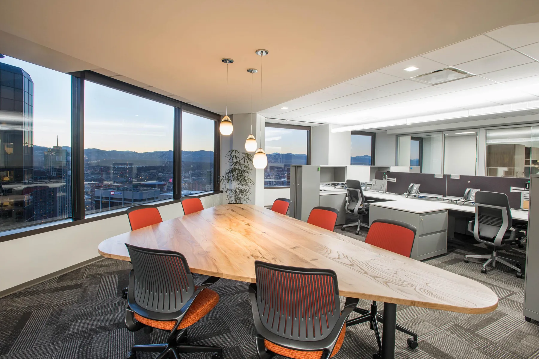 Custom shape urban ash straight edge conference table by icon modern