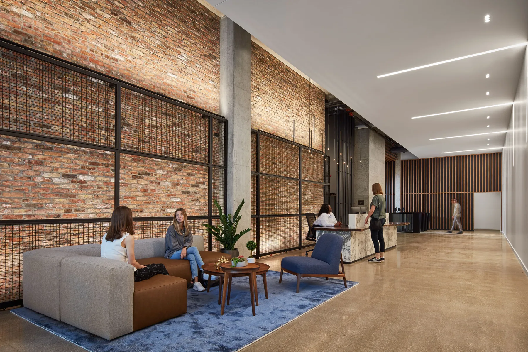 custom steel space divider with mesh infill by Icon Modern