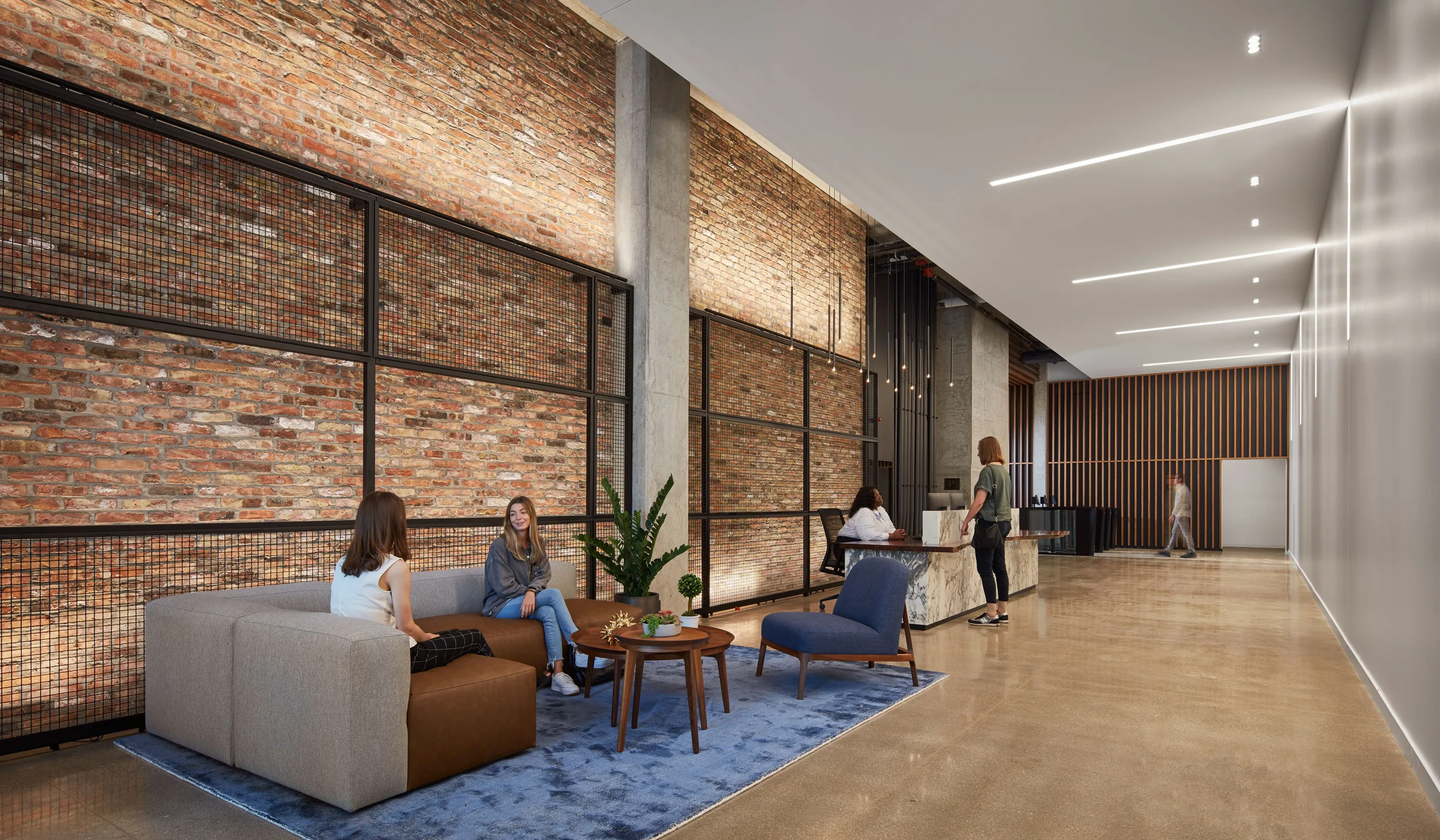 custom steel space divider with mesh infill by Icon Modern