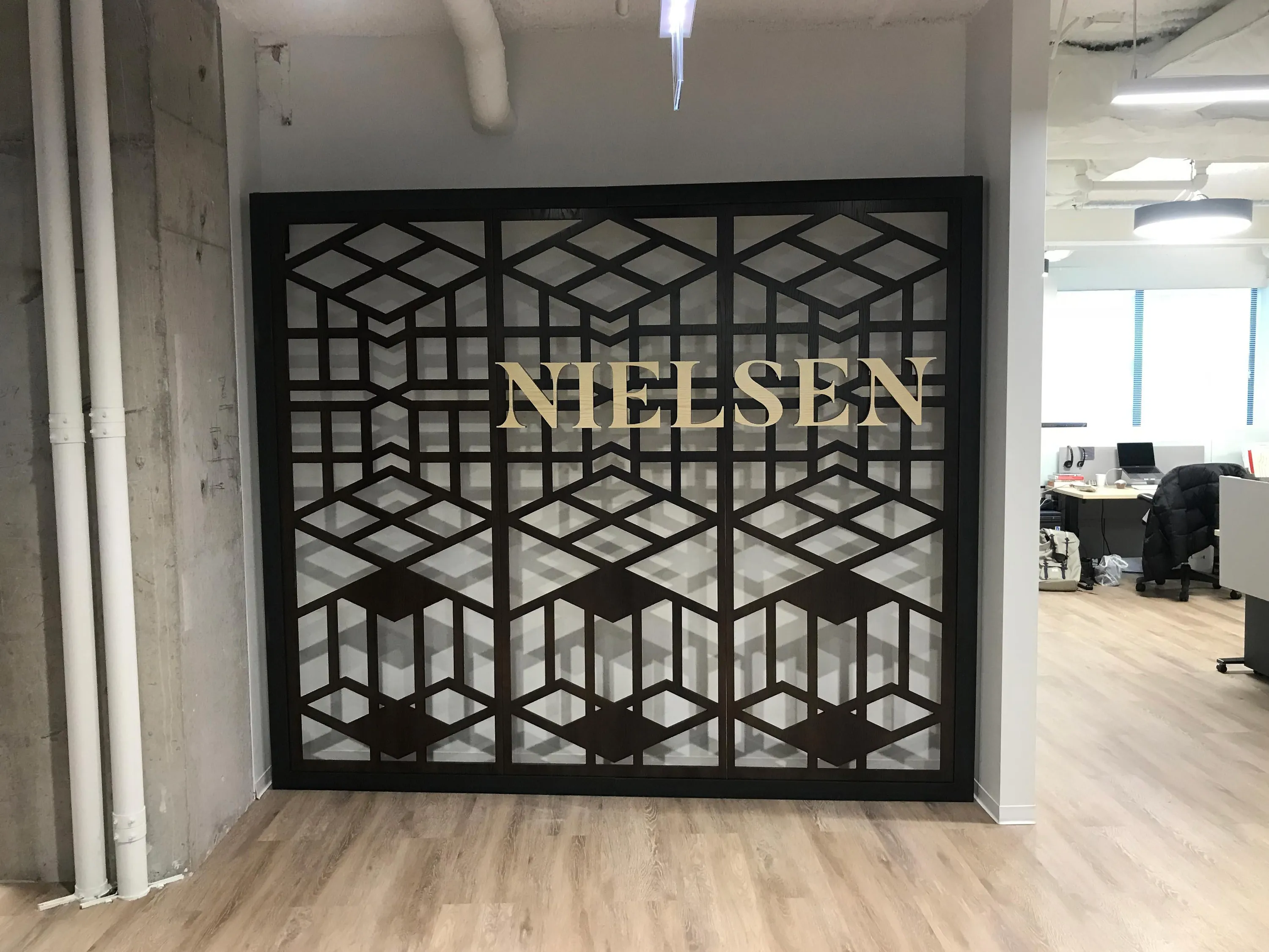 custom accent panel in a CNC'd wood by Icon Modern