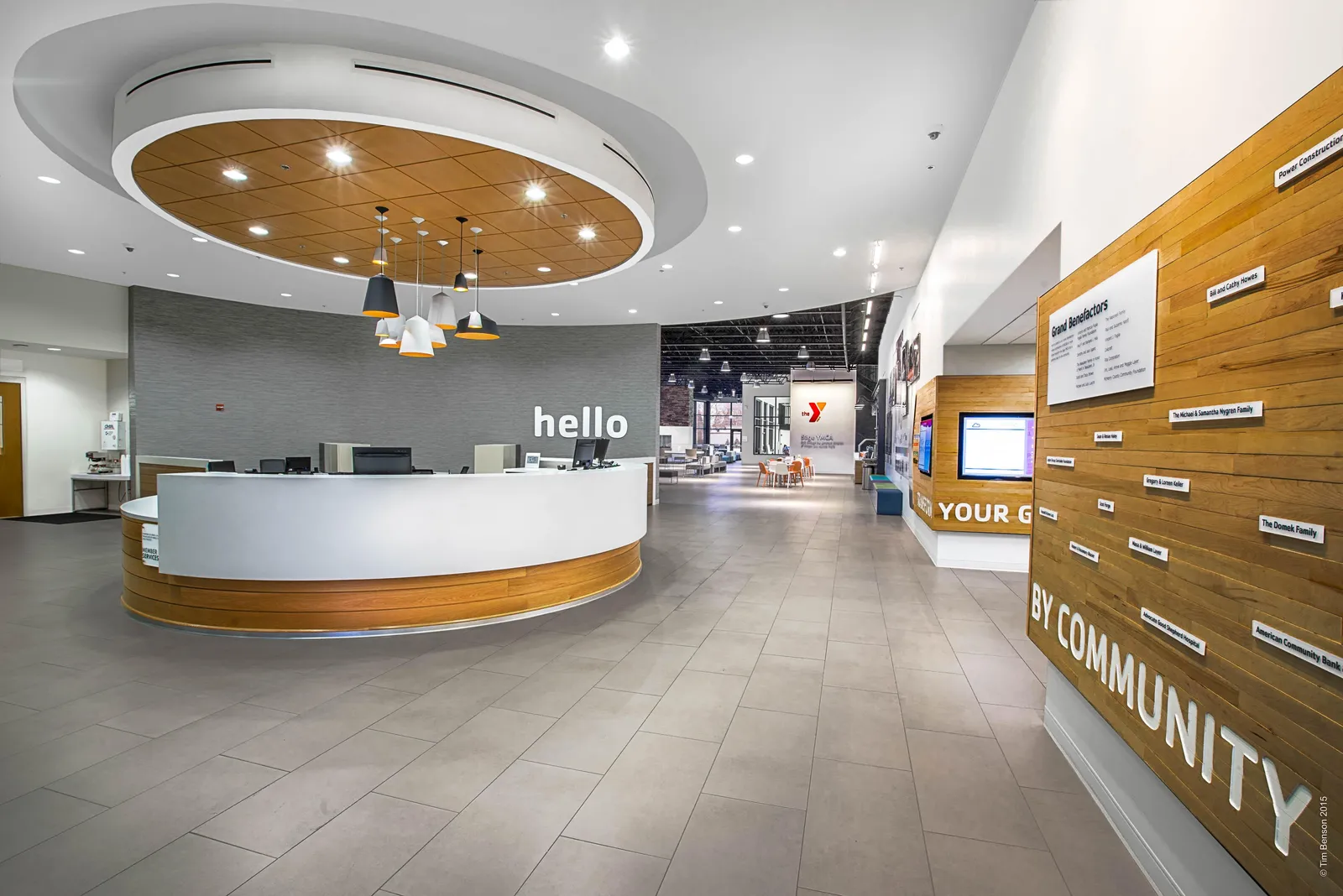 custom wall treatment in reclaimed gym flooring cladding by Icon MOdern