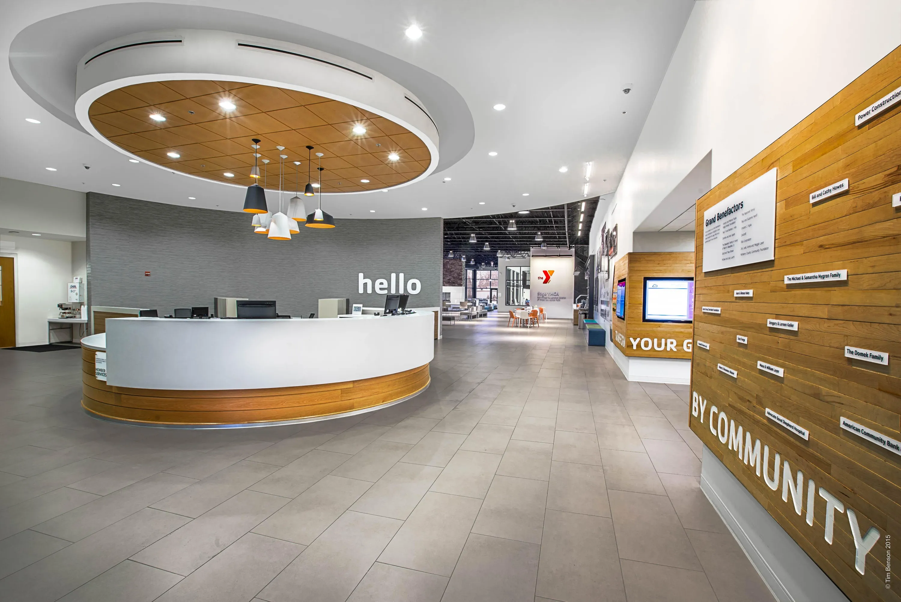 custom wall treatment in reclaimed gym flooring cladding by Icon MOdern