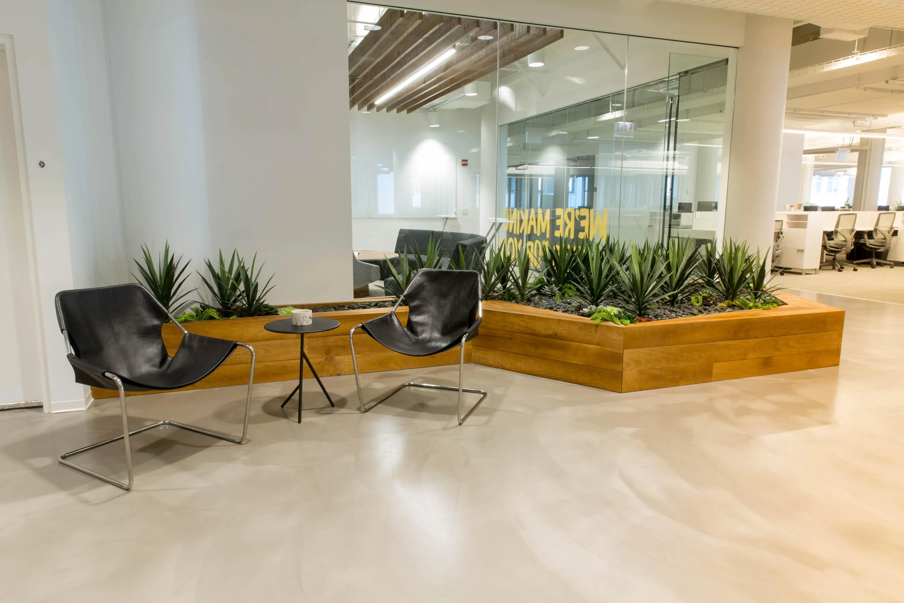 custom planters in urban ash cladding by Icon Modern