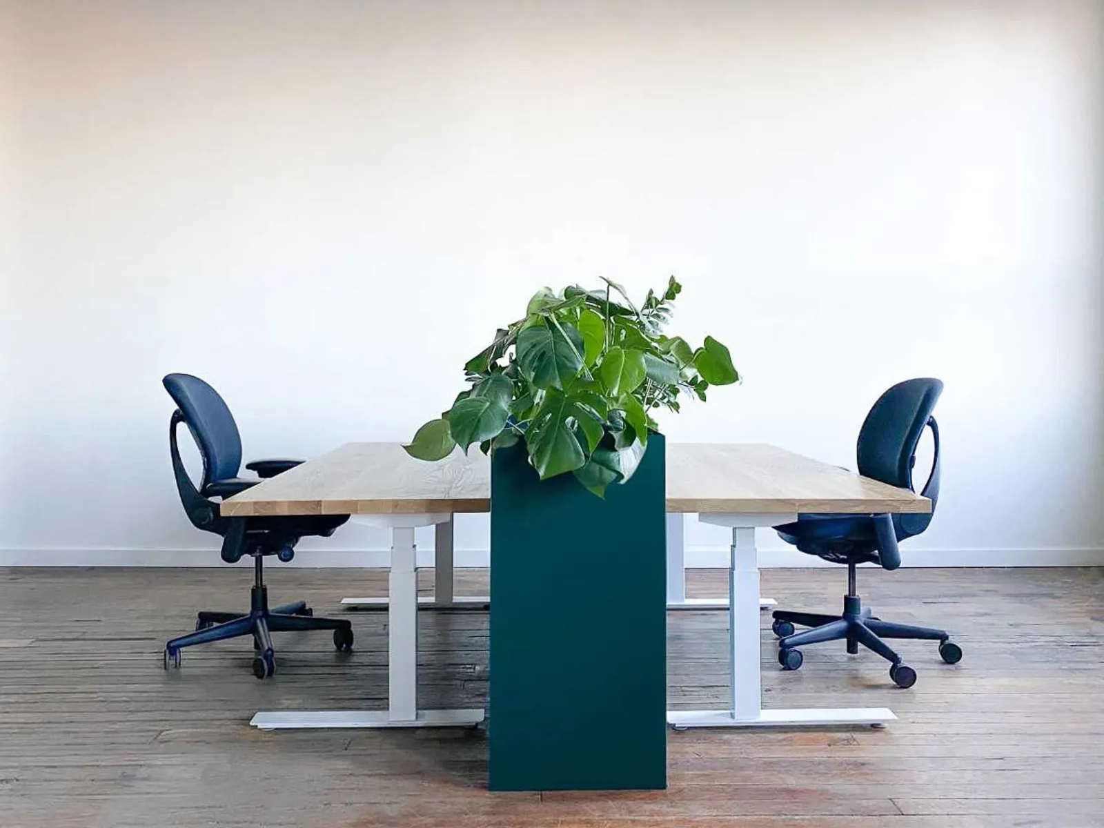 custom steel planter box in teal powdercoat