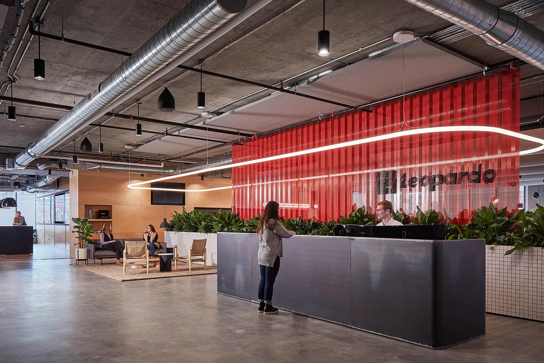 Custom hot rolled steel wrap reception desk by icon modern