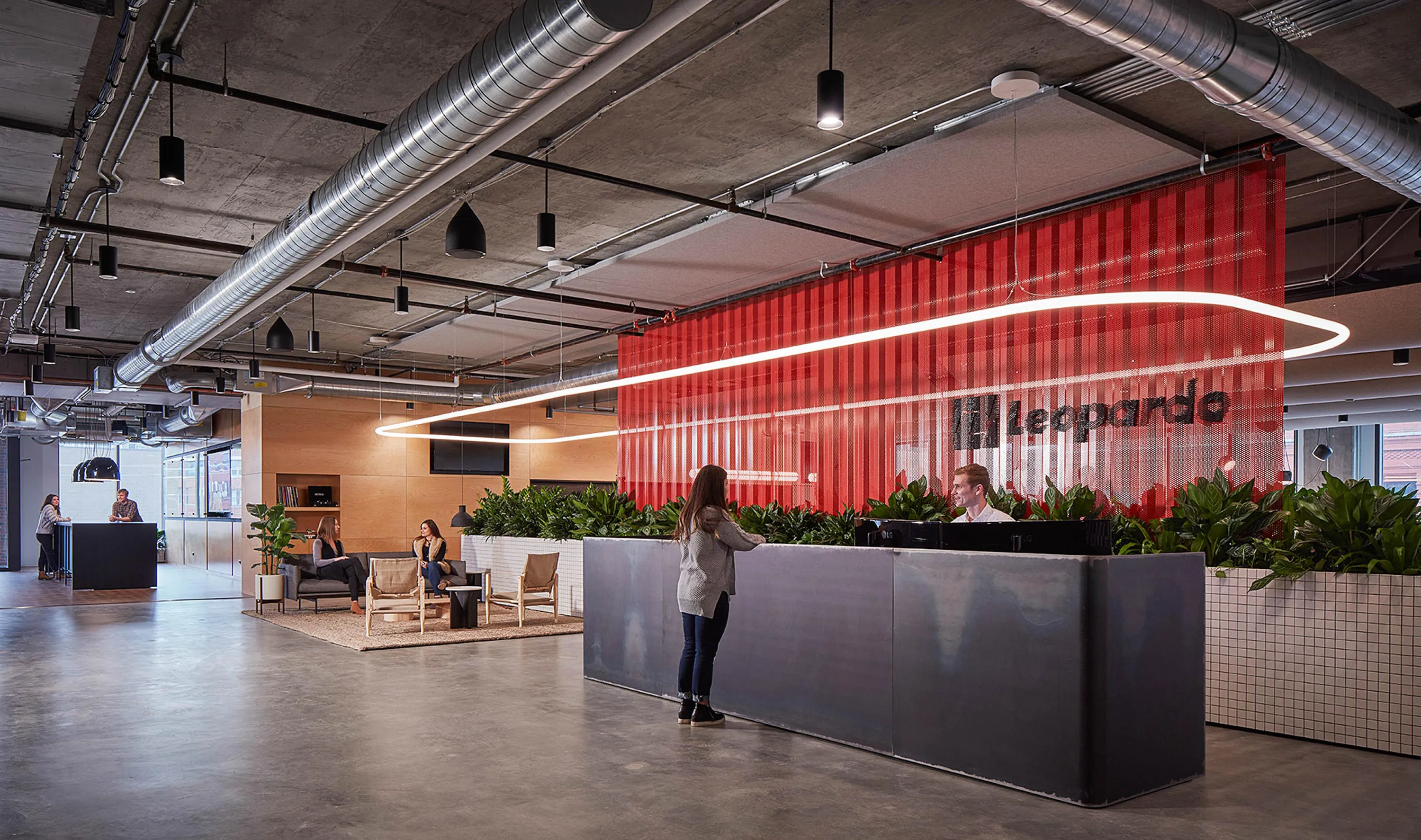 Custom hot rolled steel wrap reception desk by icon modern