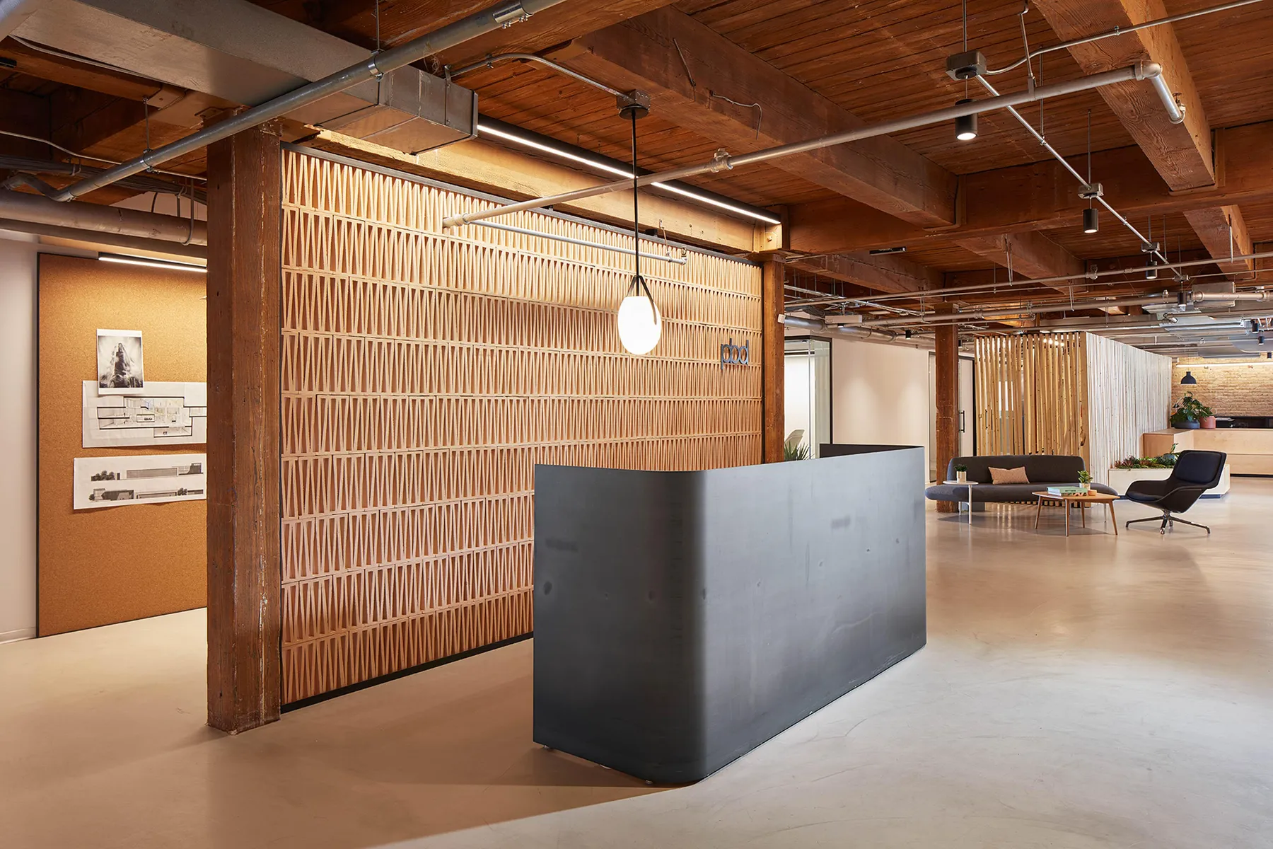 Custom hot rolled steel wrap reception desk by icon modern