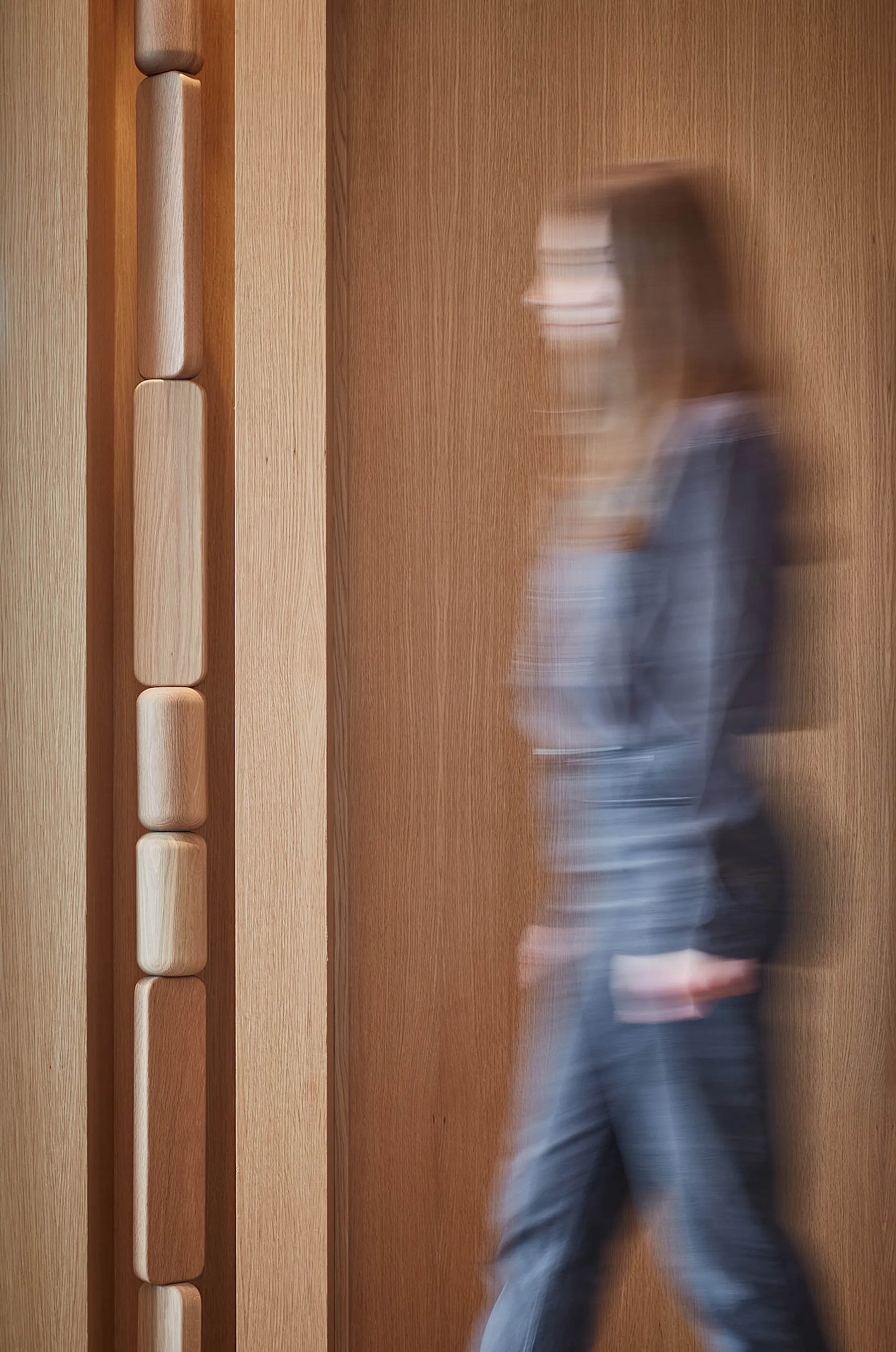 custom oak hardwood totems by Icon Modern