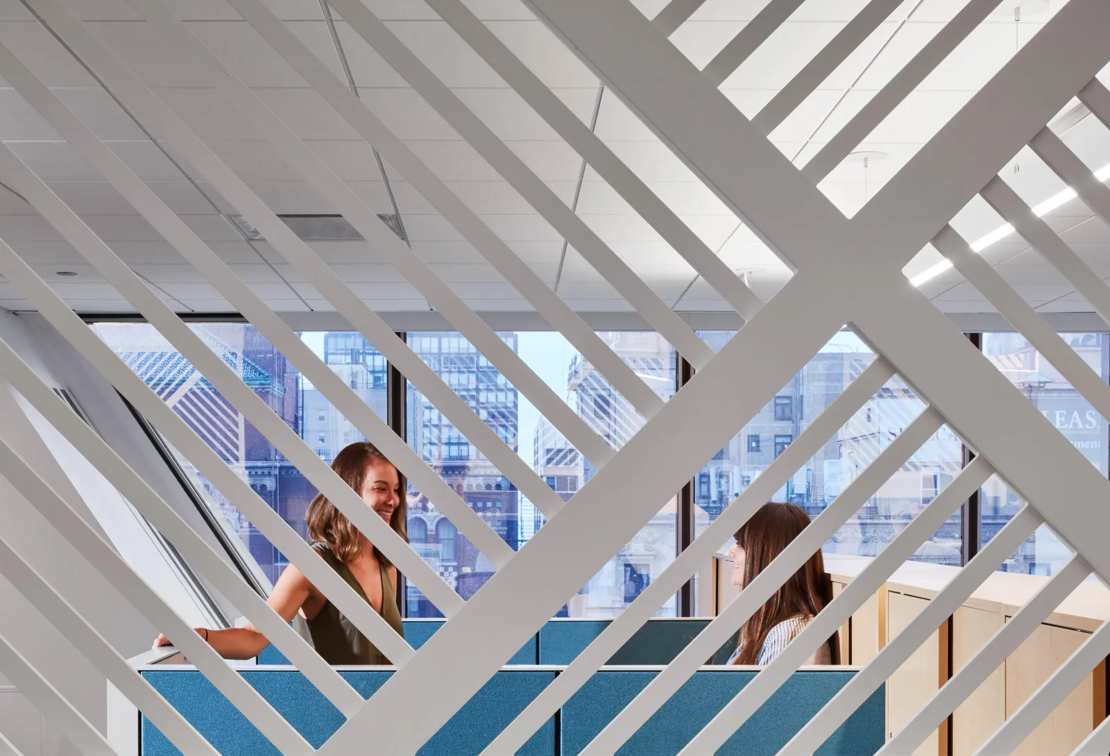 custom space divider with CNC pattern by Icon Modern