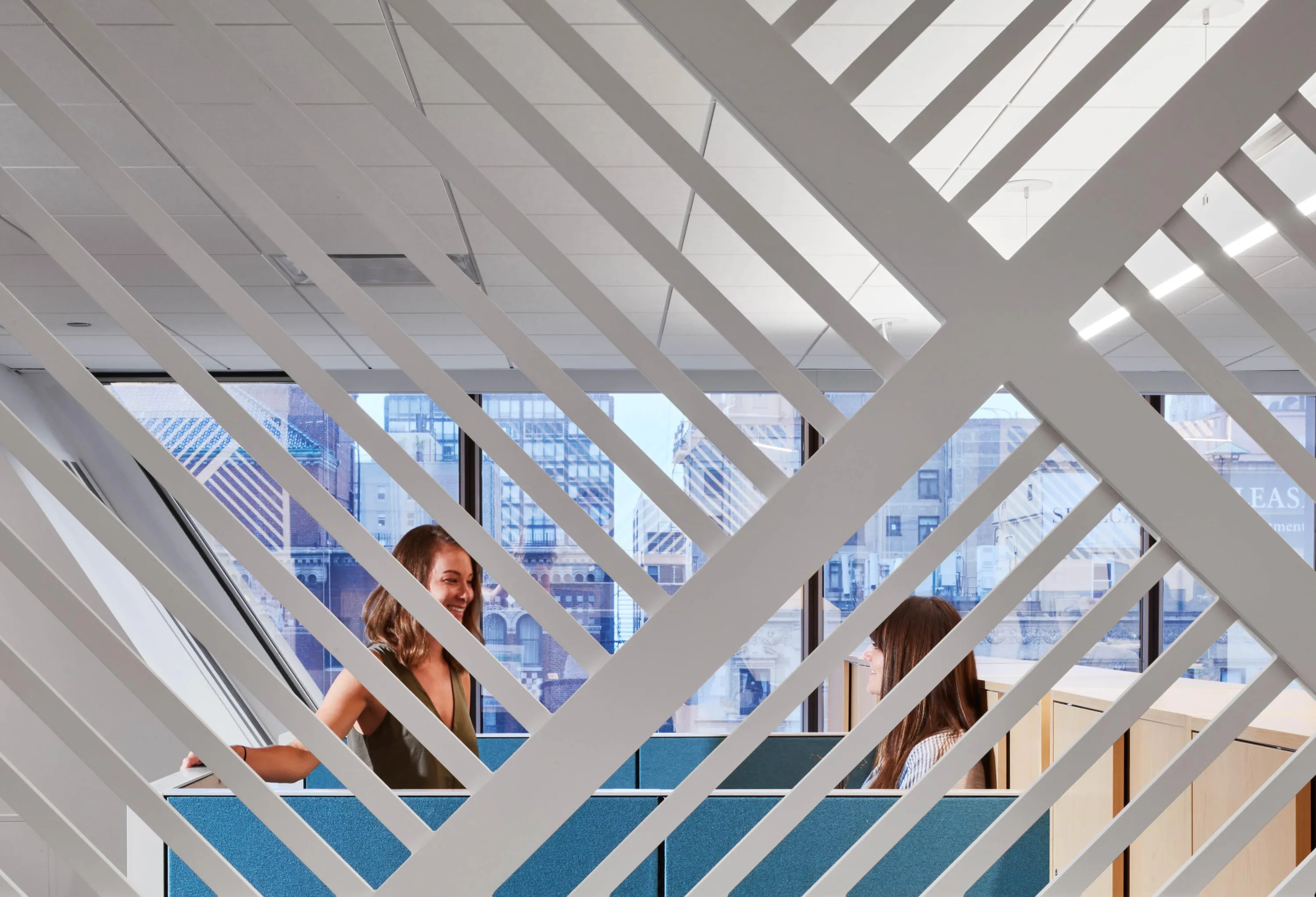 custom space divider with CNC pattern by Icon Modern