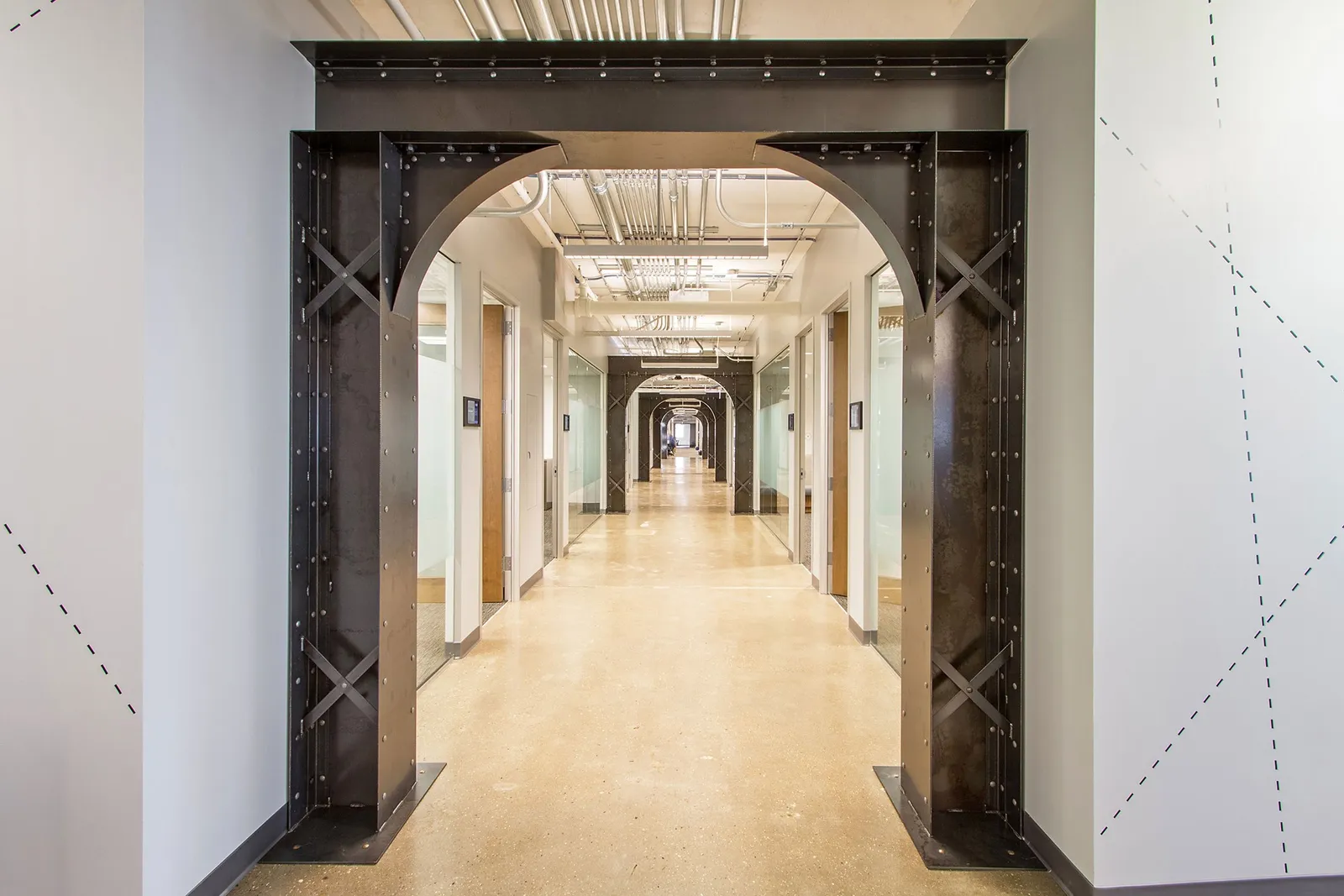 custom steel panels for archway by Icon Modern