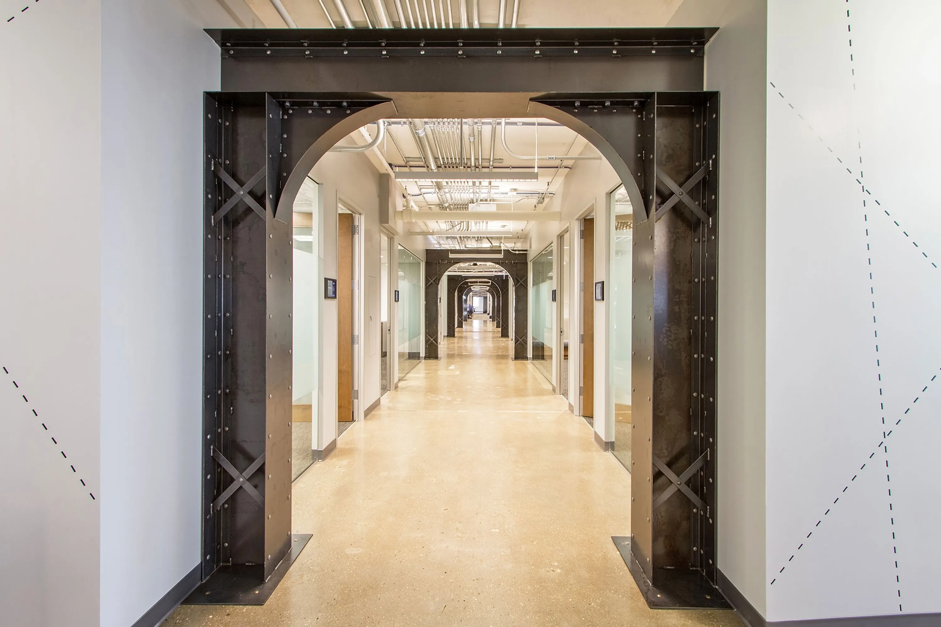 custom steel panels for archway by Icon Modern