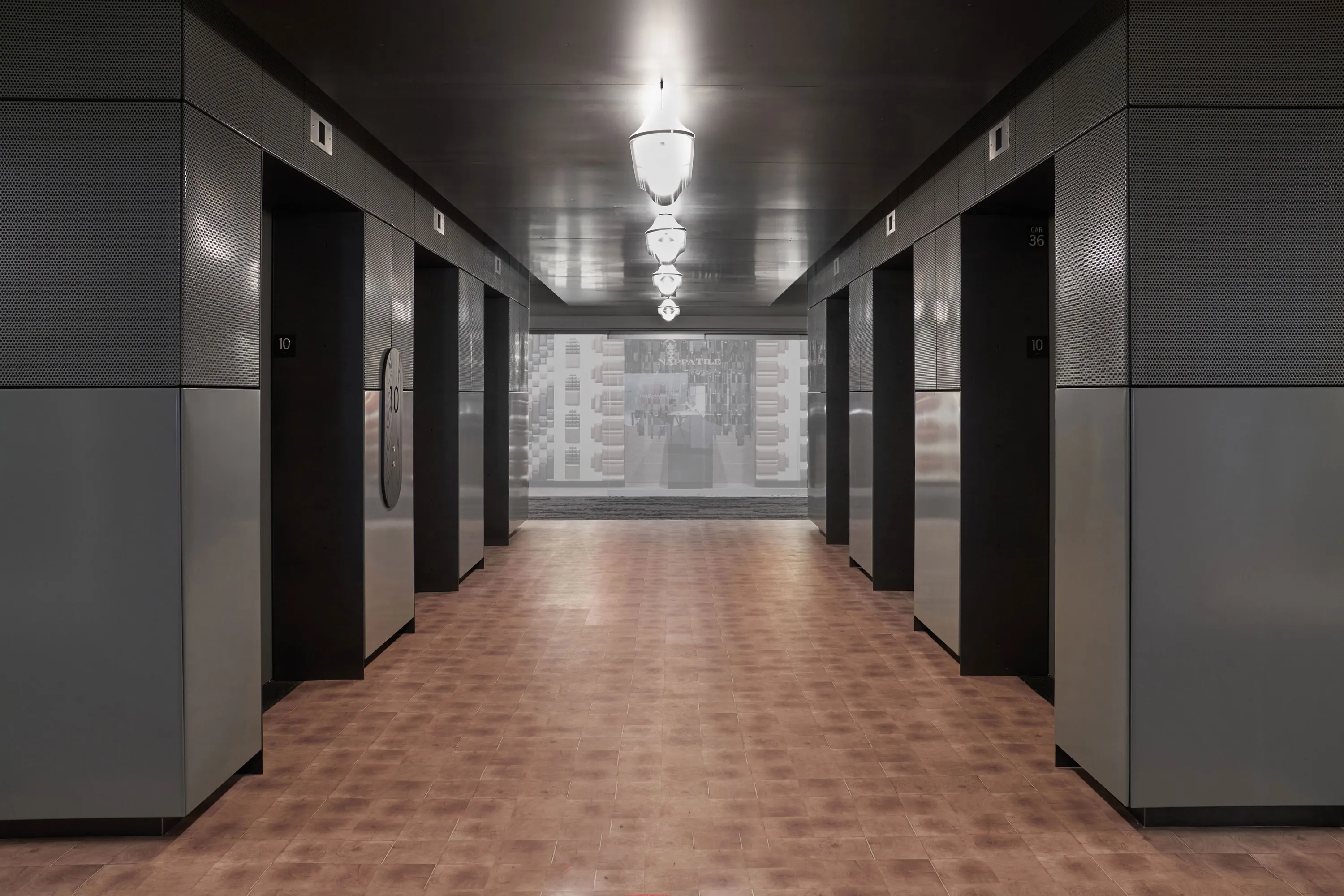 custom hot rolled steel accent wall panels & ceiling by Icon Modern