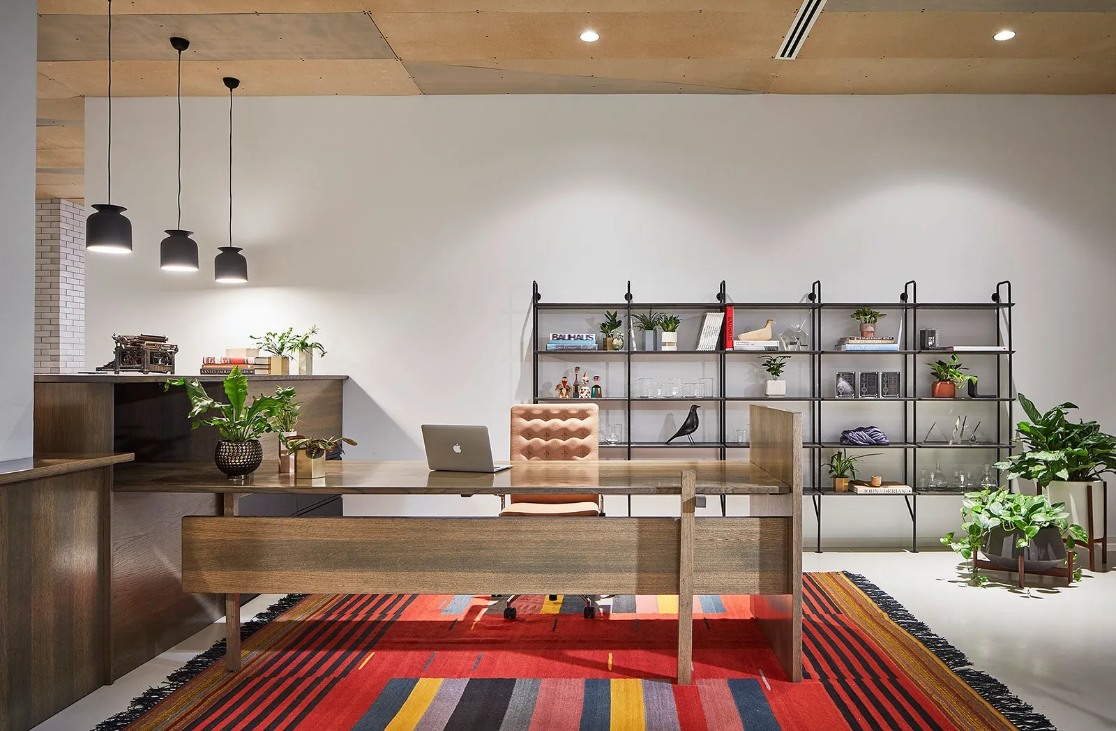 custom reception desk ash in custom finish by Icon Modern