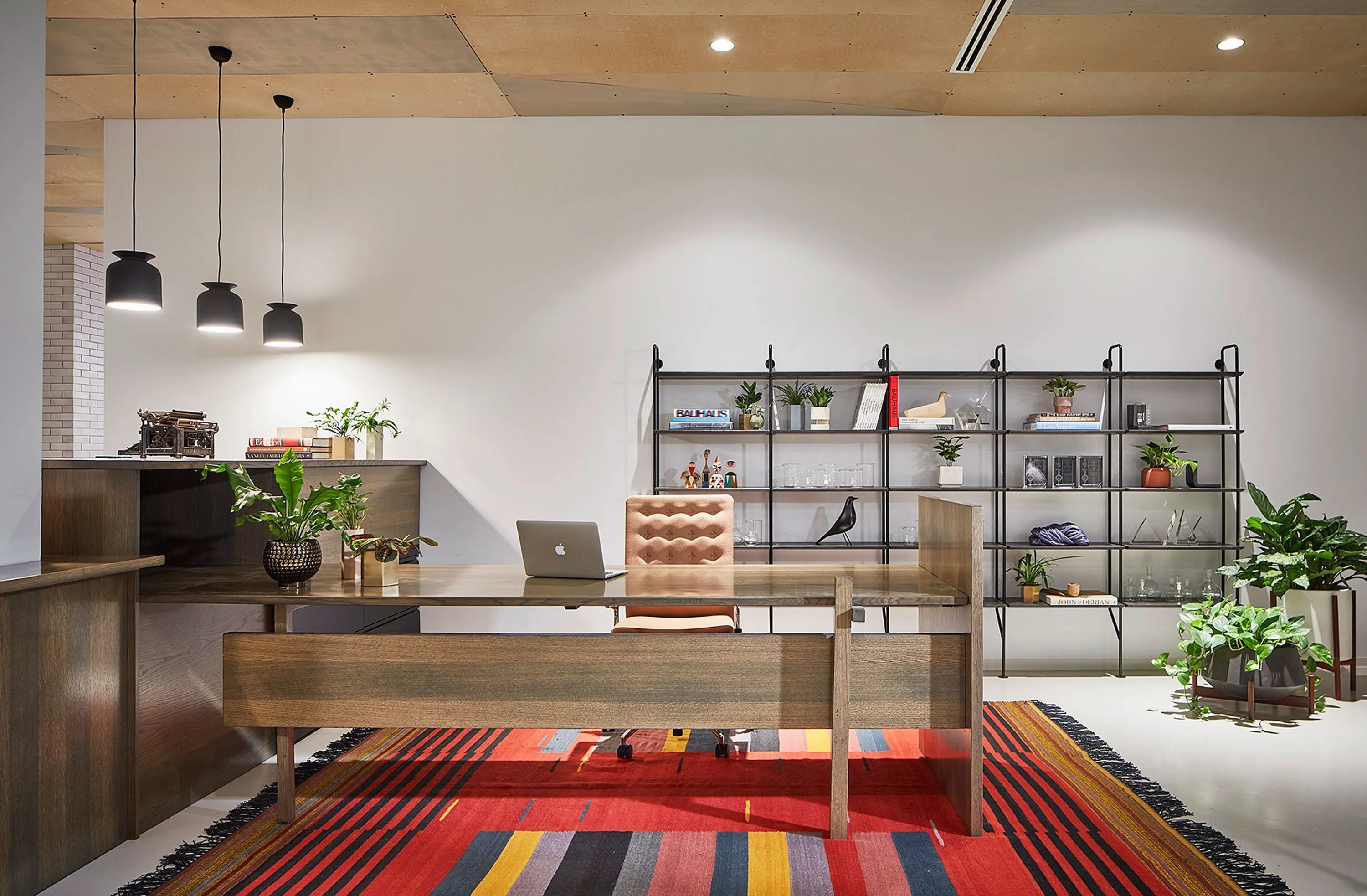 custom reception desk ash in custom finish by Icon Modern