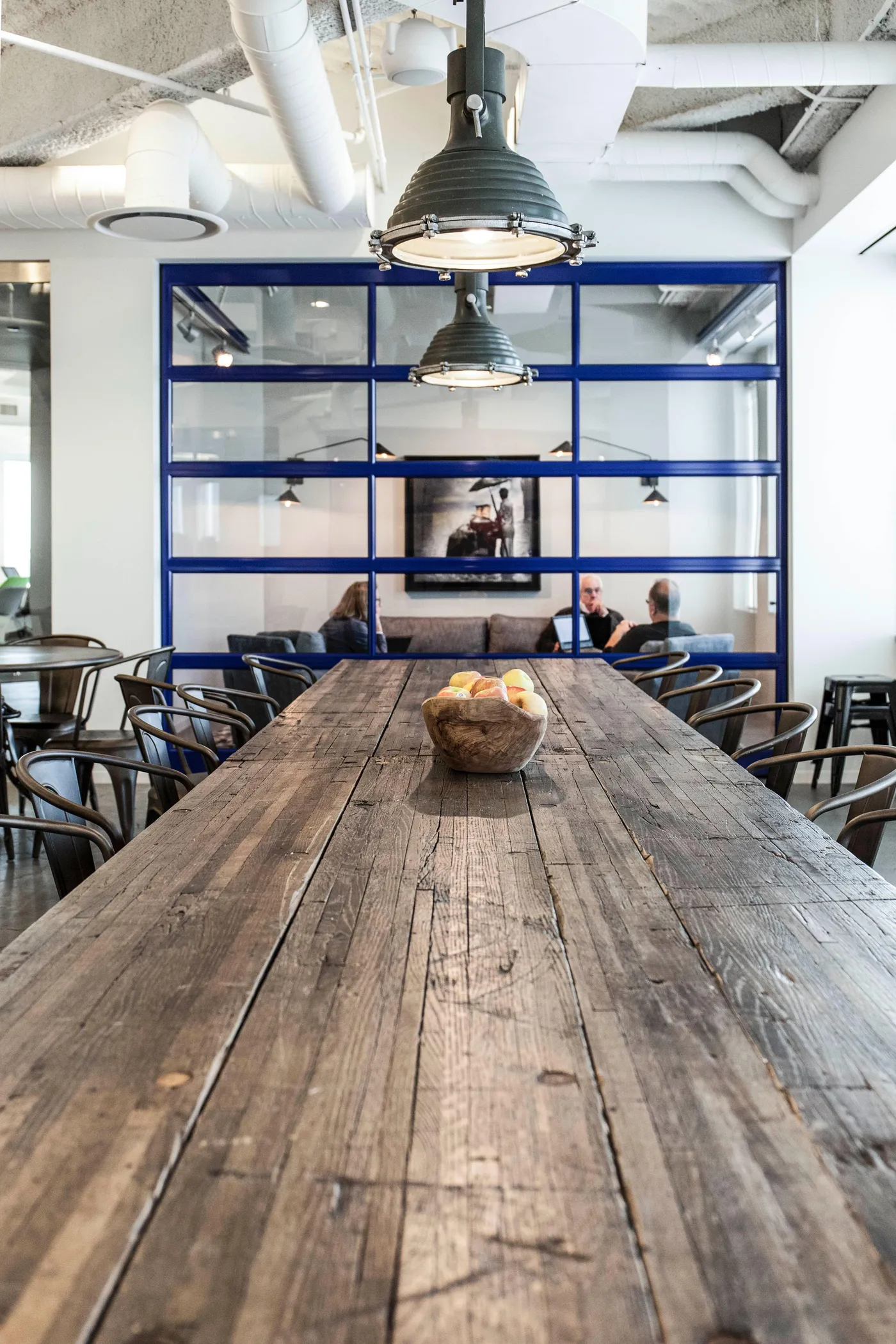 custom conference table boxcar flooring by Icon Modern