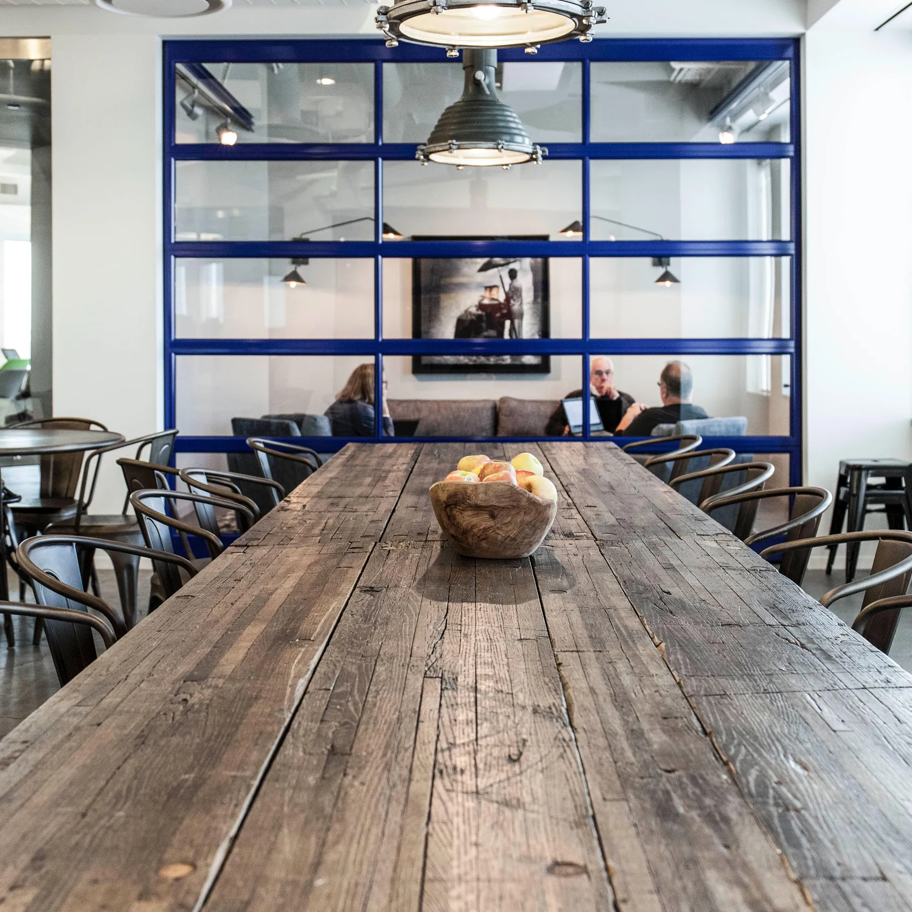 custom conference table boxcar flooring by Icon Modern