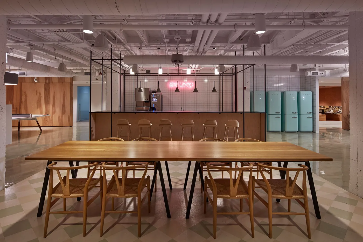 custom community table urban oak by Icon Modern