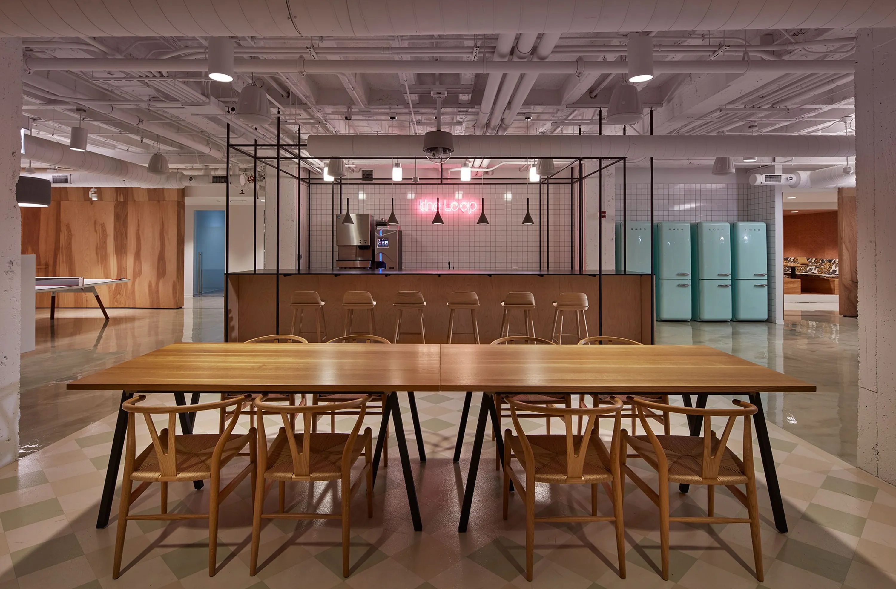 custom community table urban oak by Icon Modern