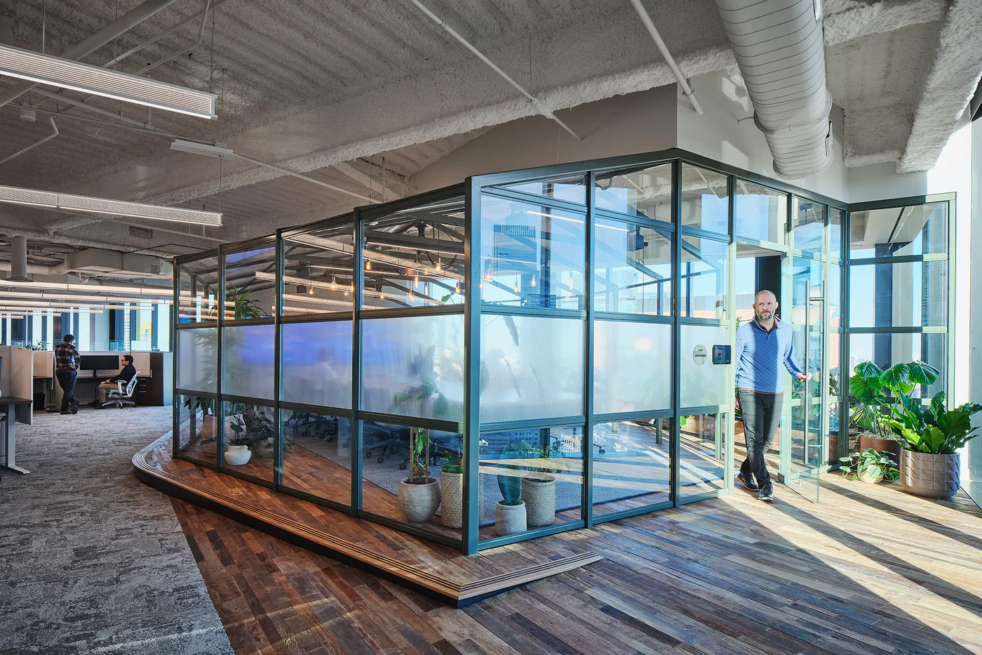 custom steel space divider greenhouse by Icon Modern