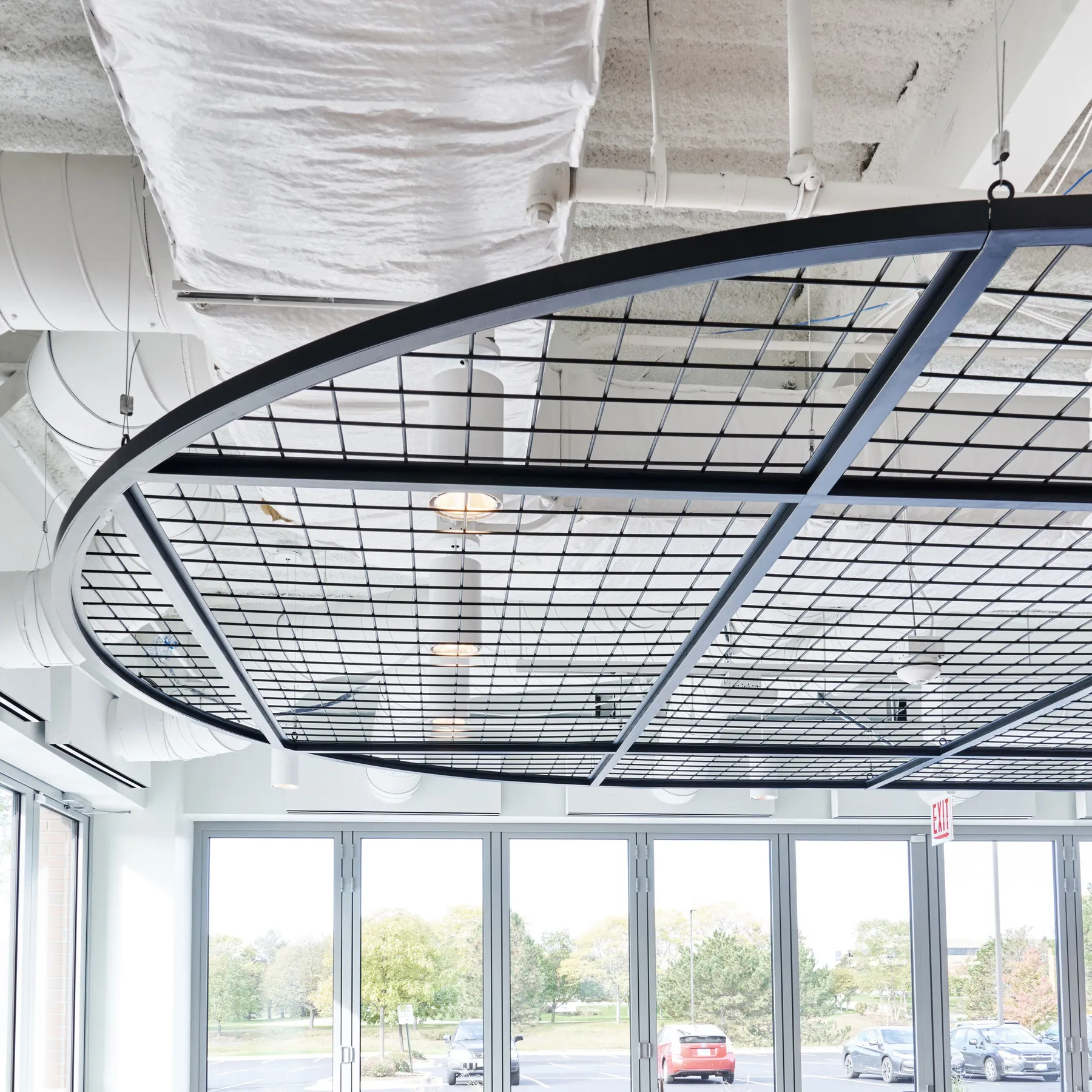 custom steel ceiling element in matte black powdercoat by Icon Modern