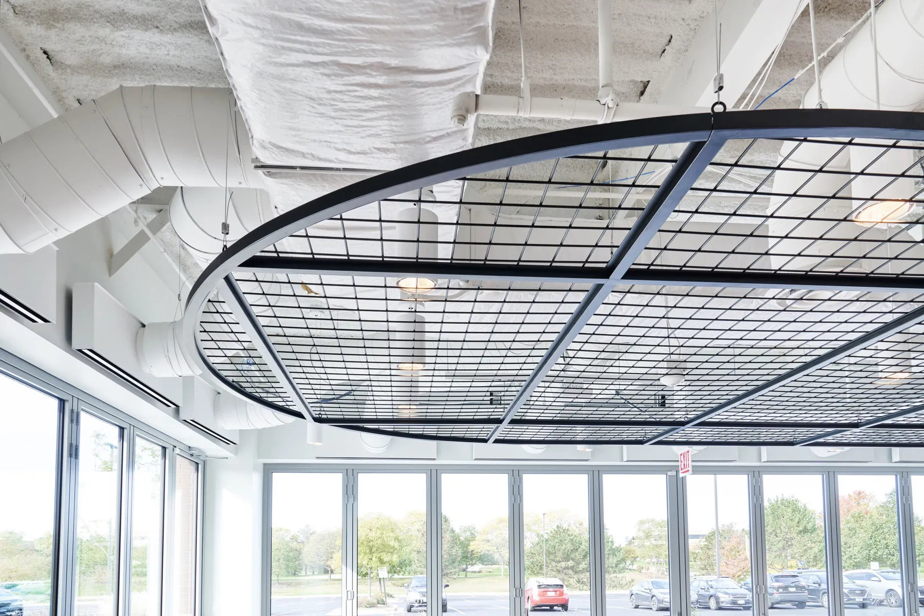 custom steel ceiling element in matte black powdercoat by Icon Modern