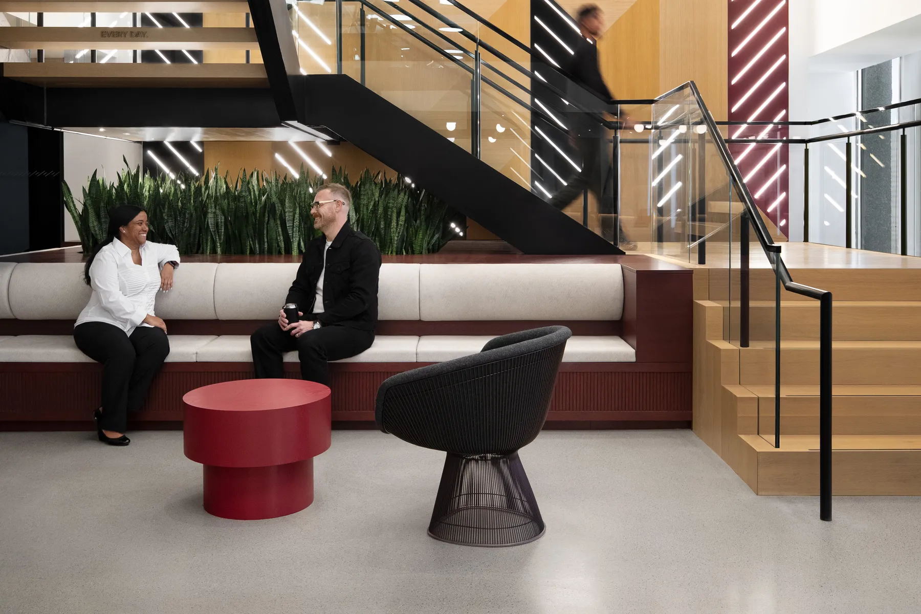 custom red painted side tables in wood by Icon Modern