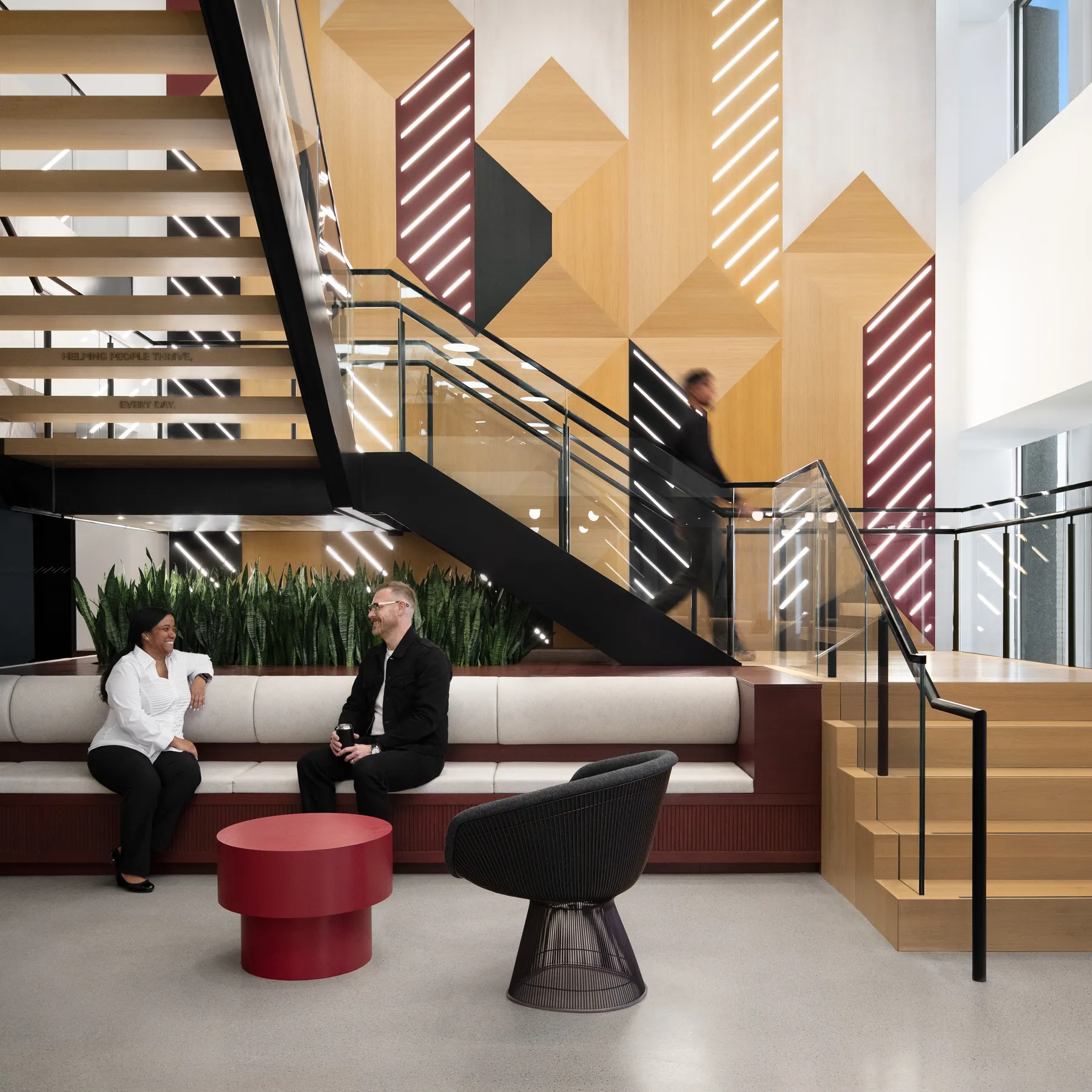 custom red painted side tables in wood by Icon Modern