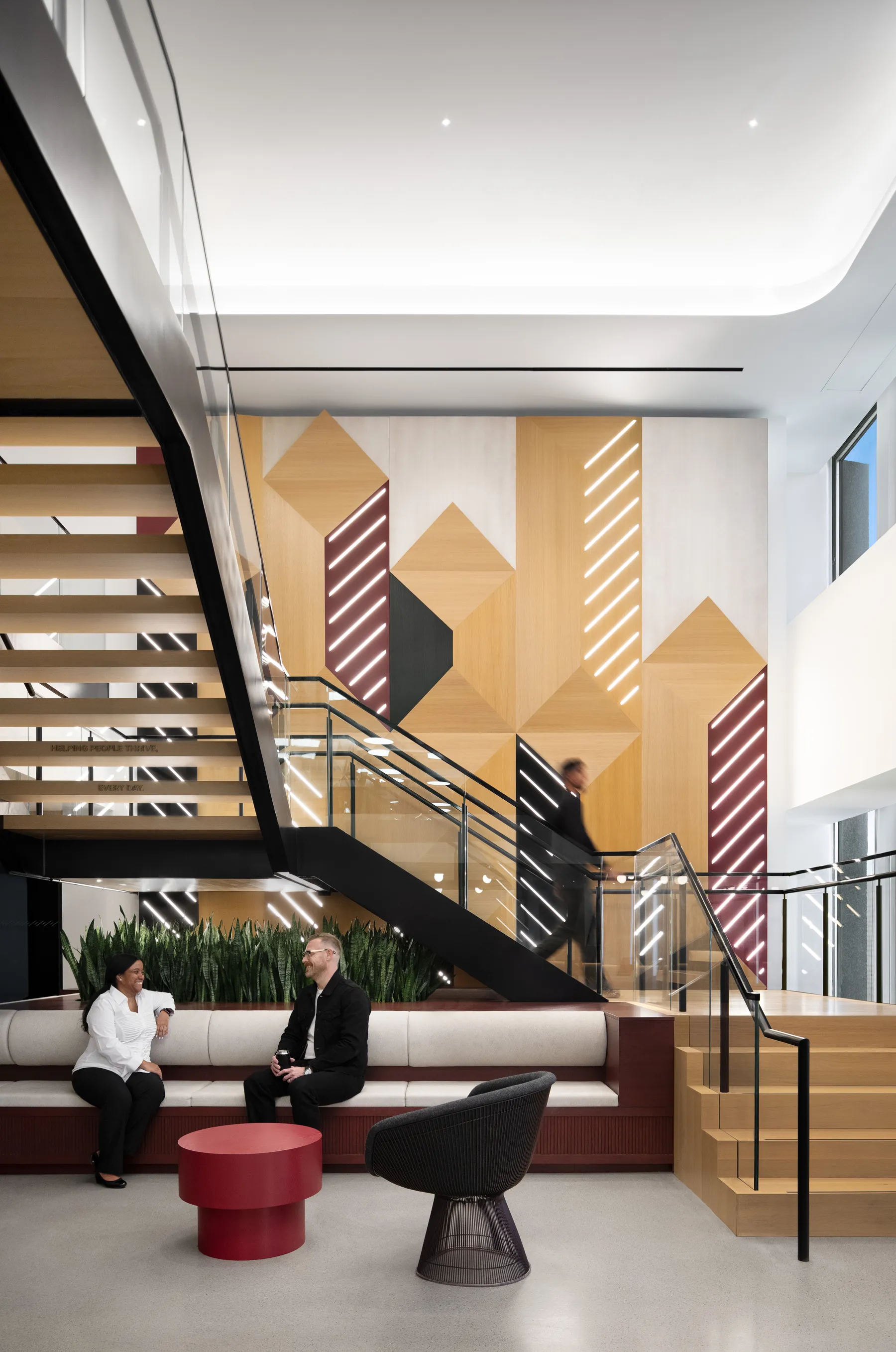 custom red painted side tables in wood by Icon Modern