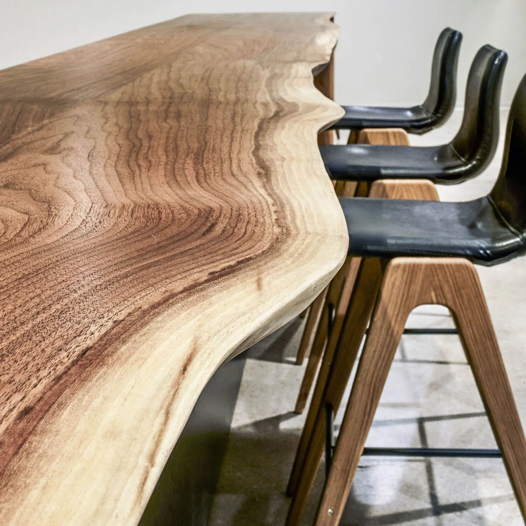 custom community table walnut live edge by Icon Modern