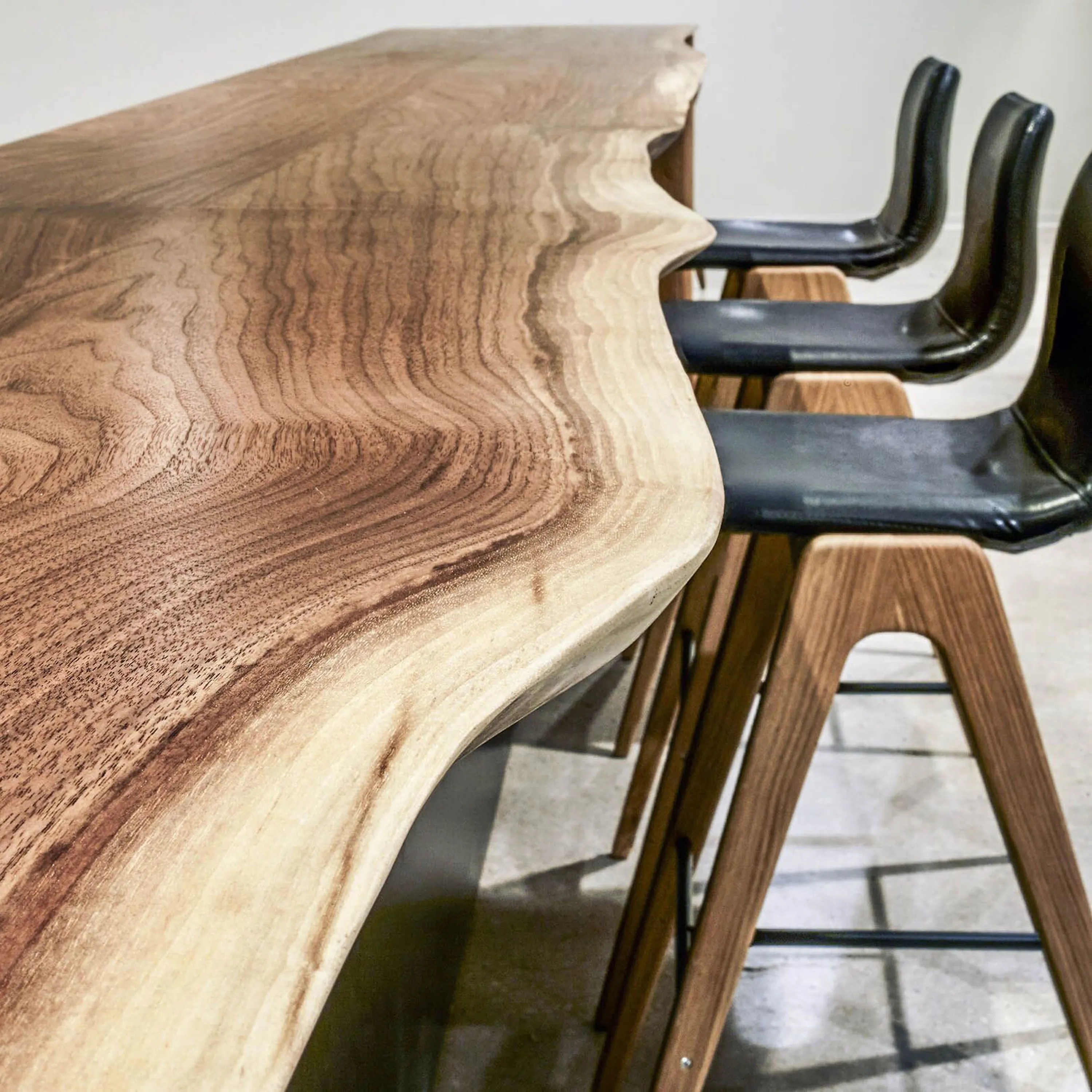 custom community table walnut live edge by Icon Modern