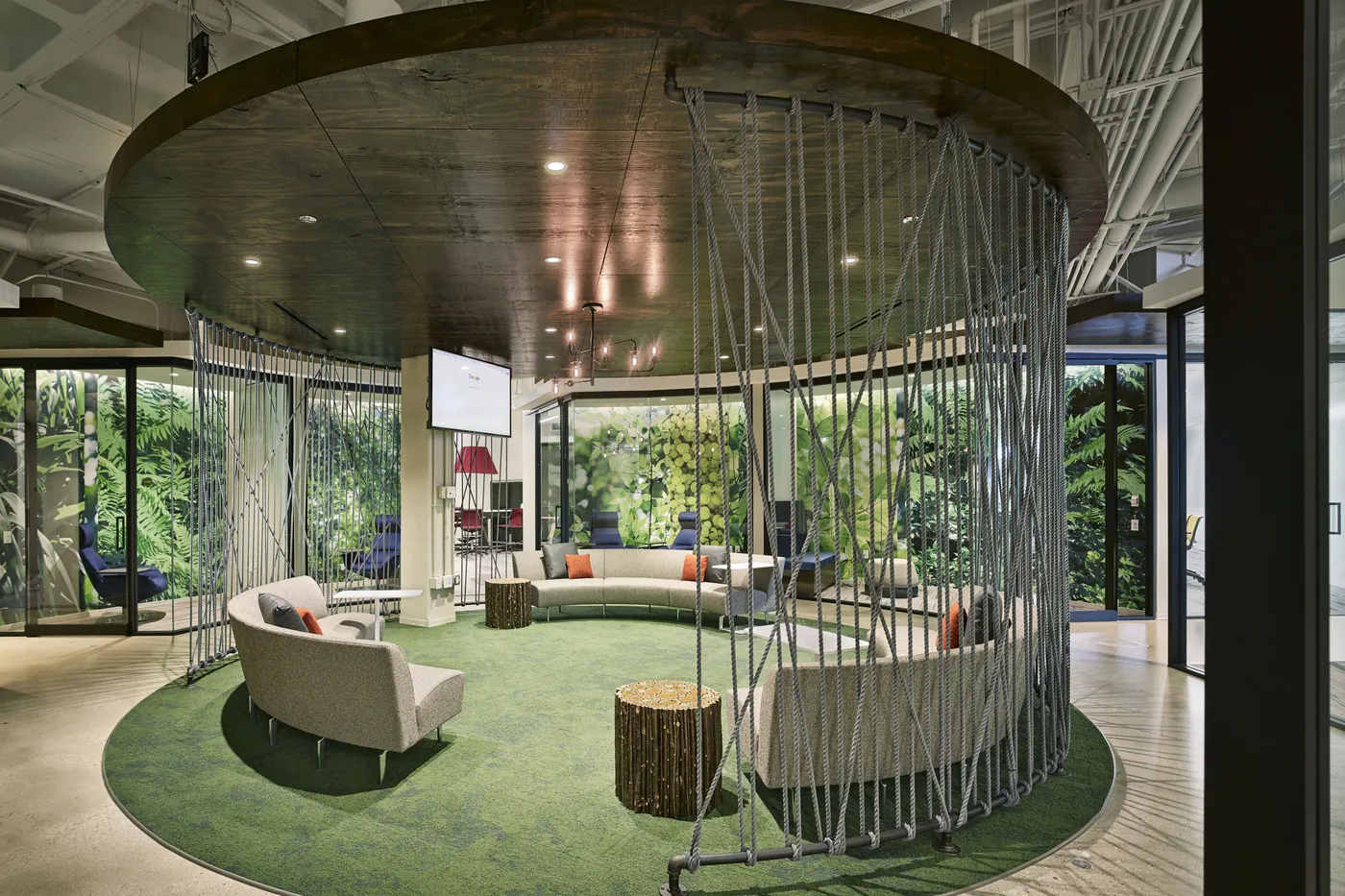 custom space divider rope wall by Icon Modern