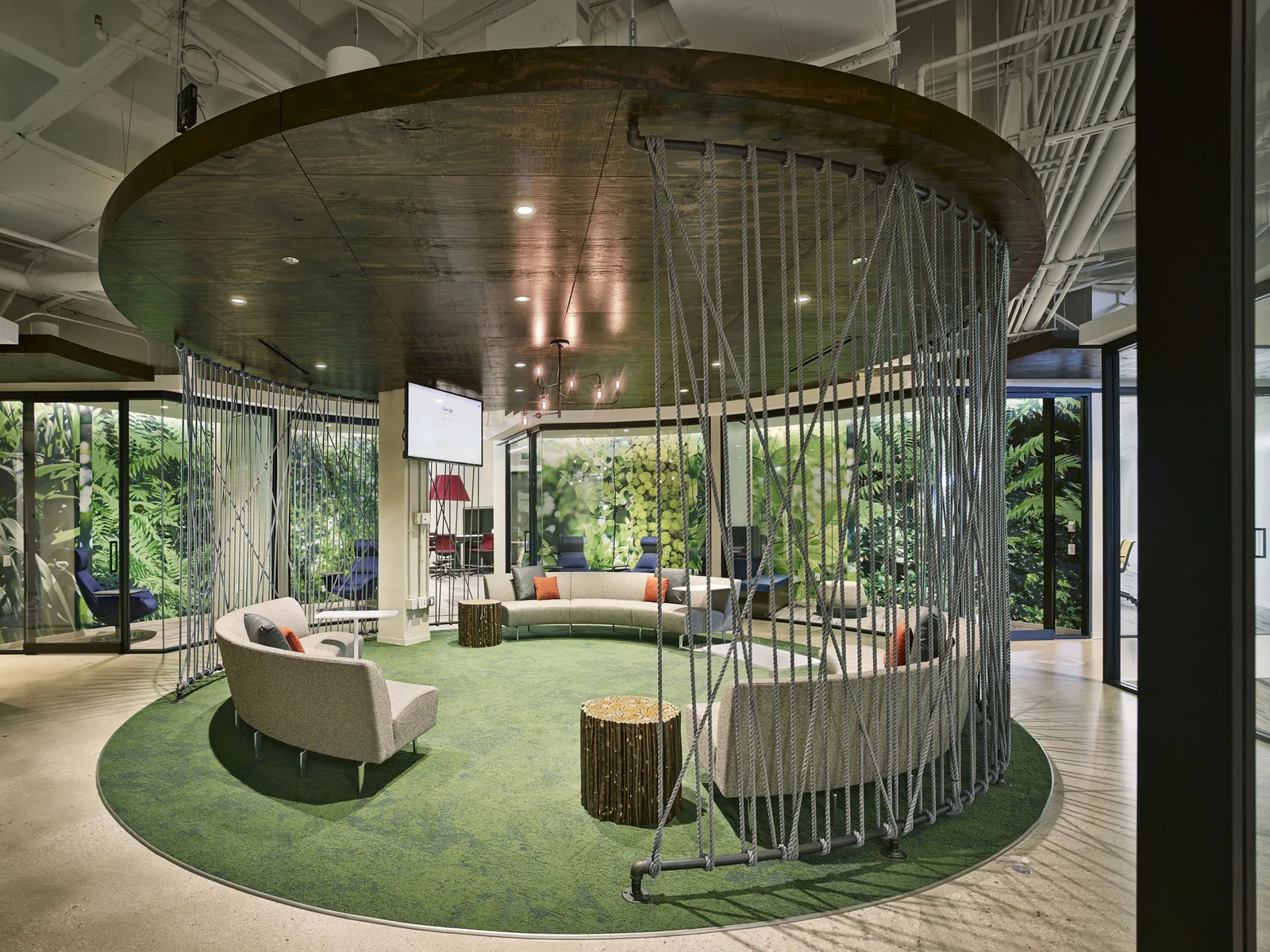 custom space divider rope wall by Icon Modern