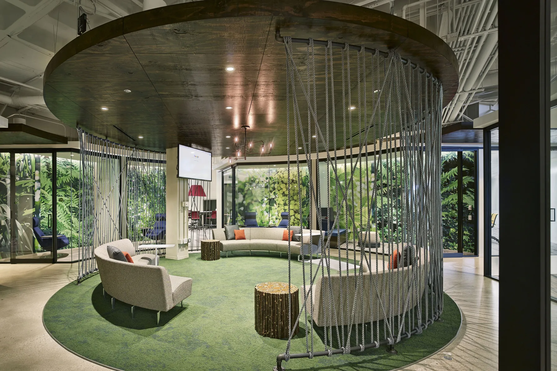 custom space divider rope wall by Icon Modern