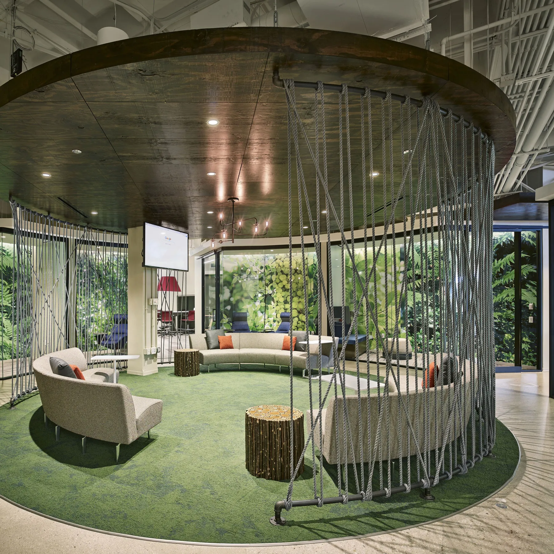 custom space divider rope wall by Icon Modern