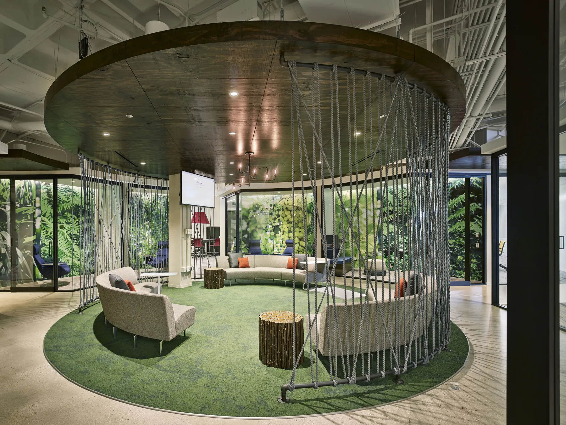 custom space divider rope wall by Icon Modern