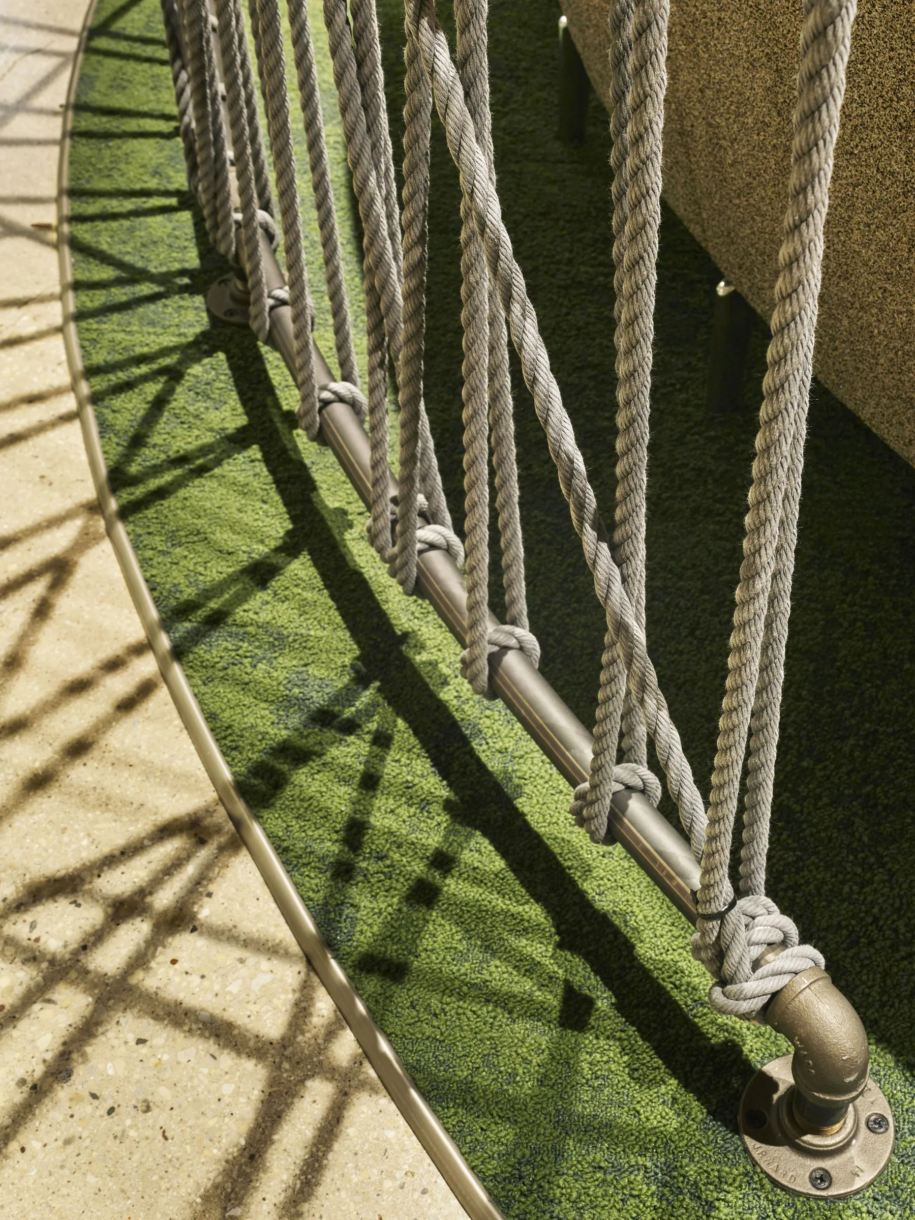 custom space divider nylon rope detail by Icon Modern