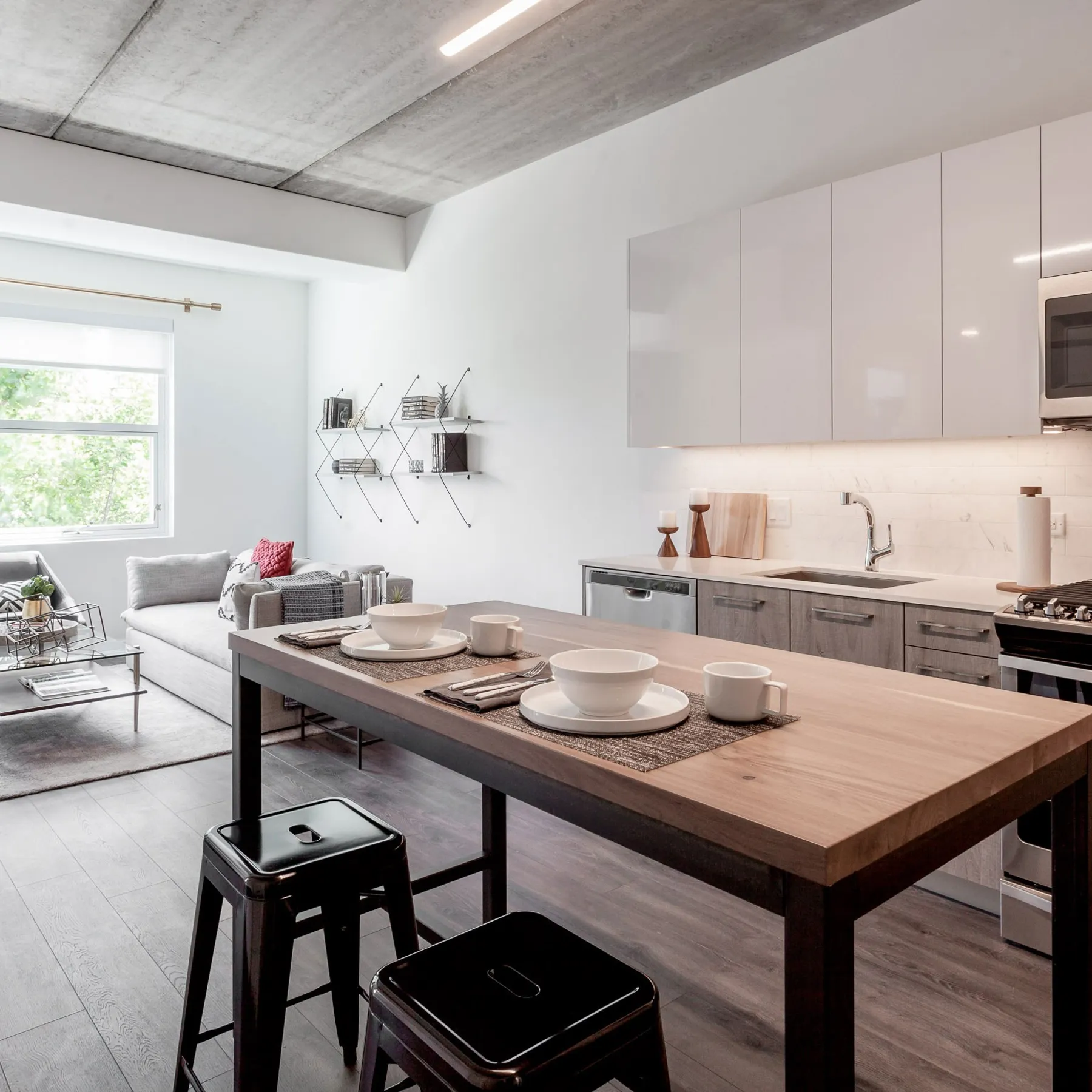 custom community table walnut by Icon Modern