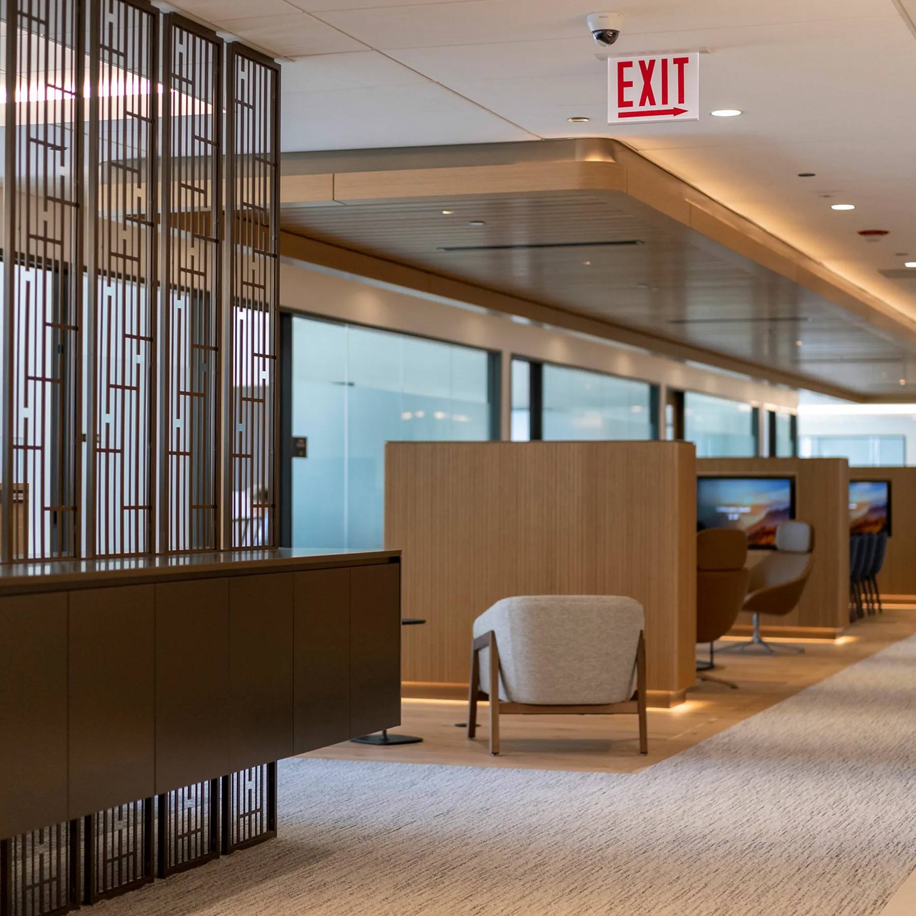 Custom laser cut steel space divider by Icon Modern