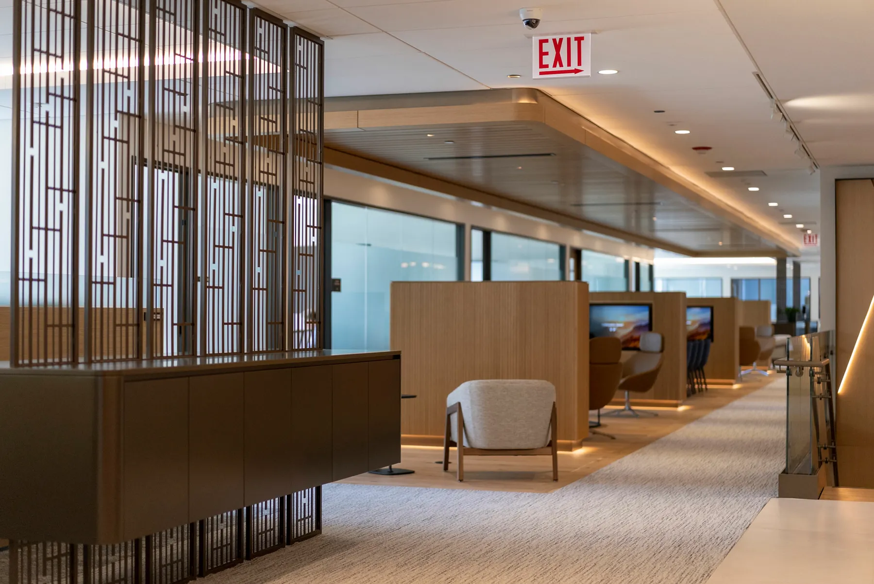 Custom laser cut steel space divider by Icon Modern