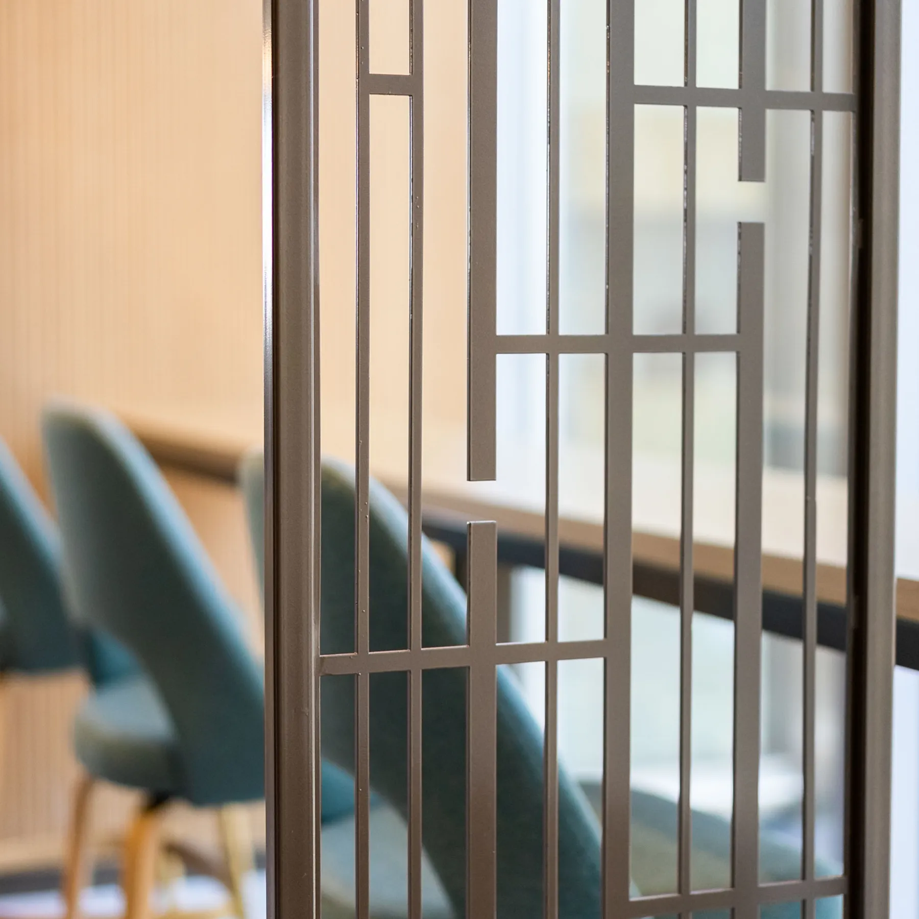 custom laser cut steel space divider by Icon Modern