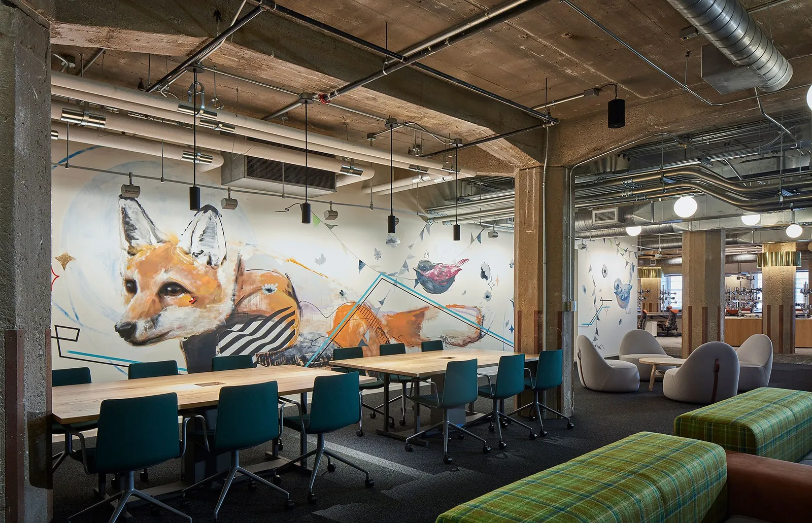 custom community tables in urban elm by Icon Modern