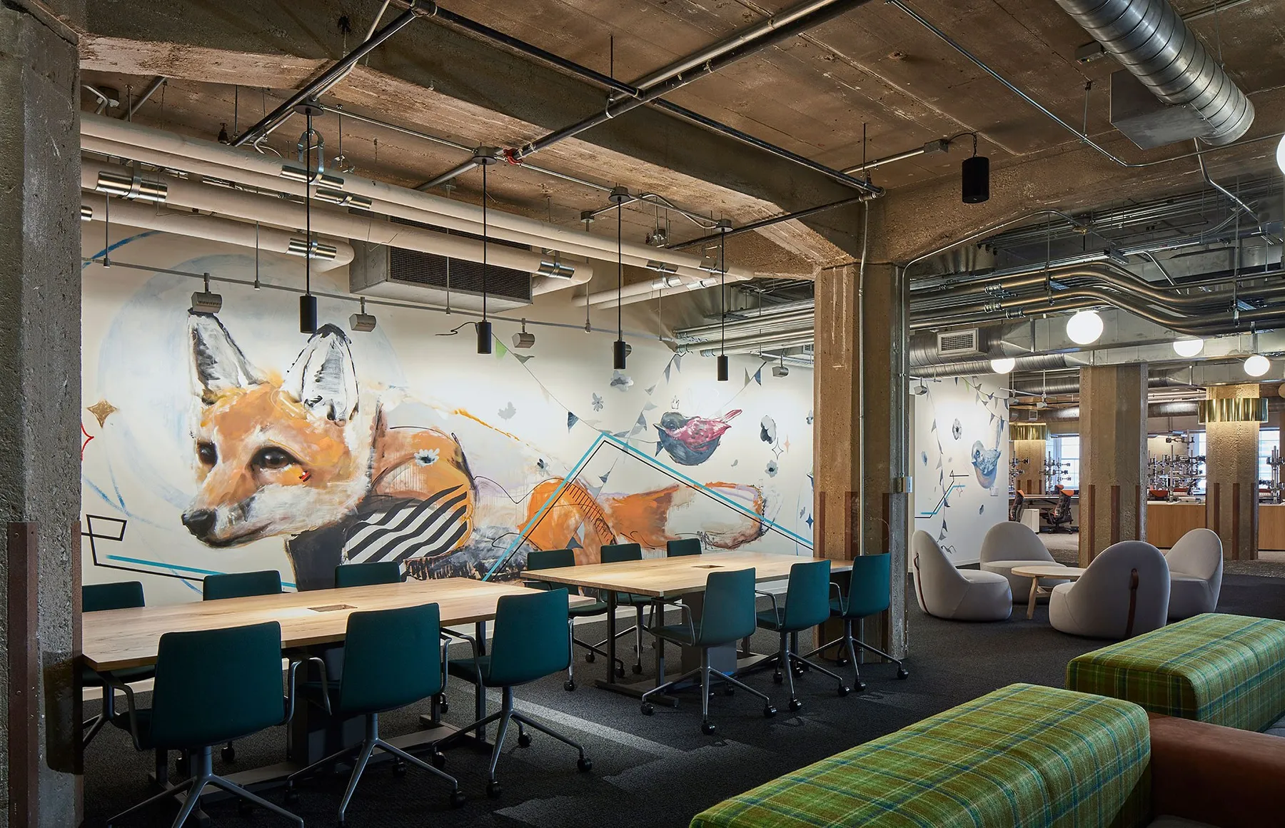 custom community tables in urban elm by Icon Modern