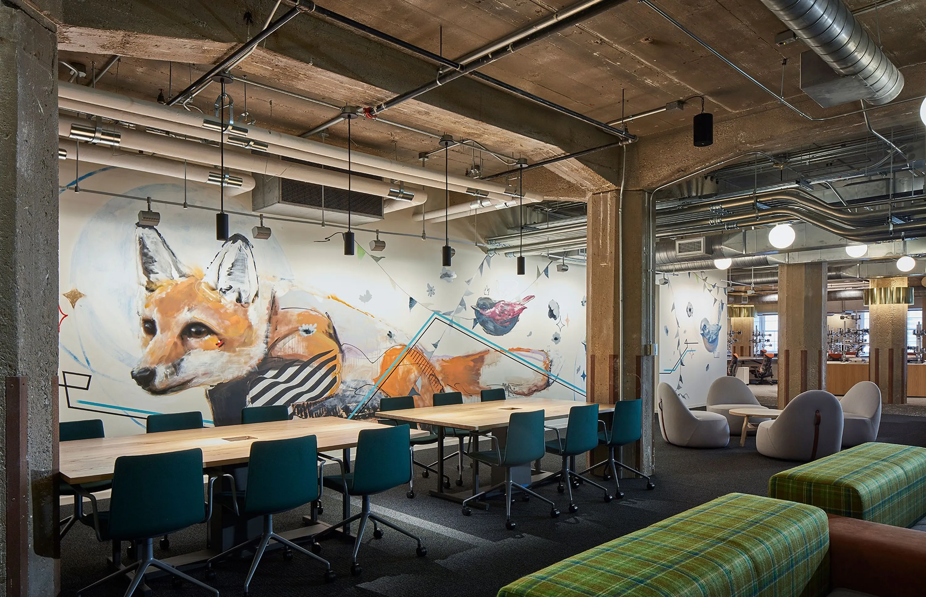 custom community tables in urban elm by Icon Modern