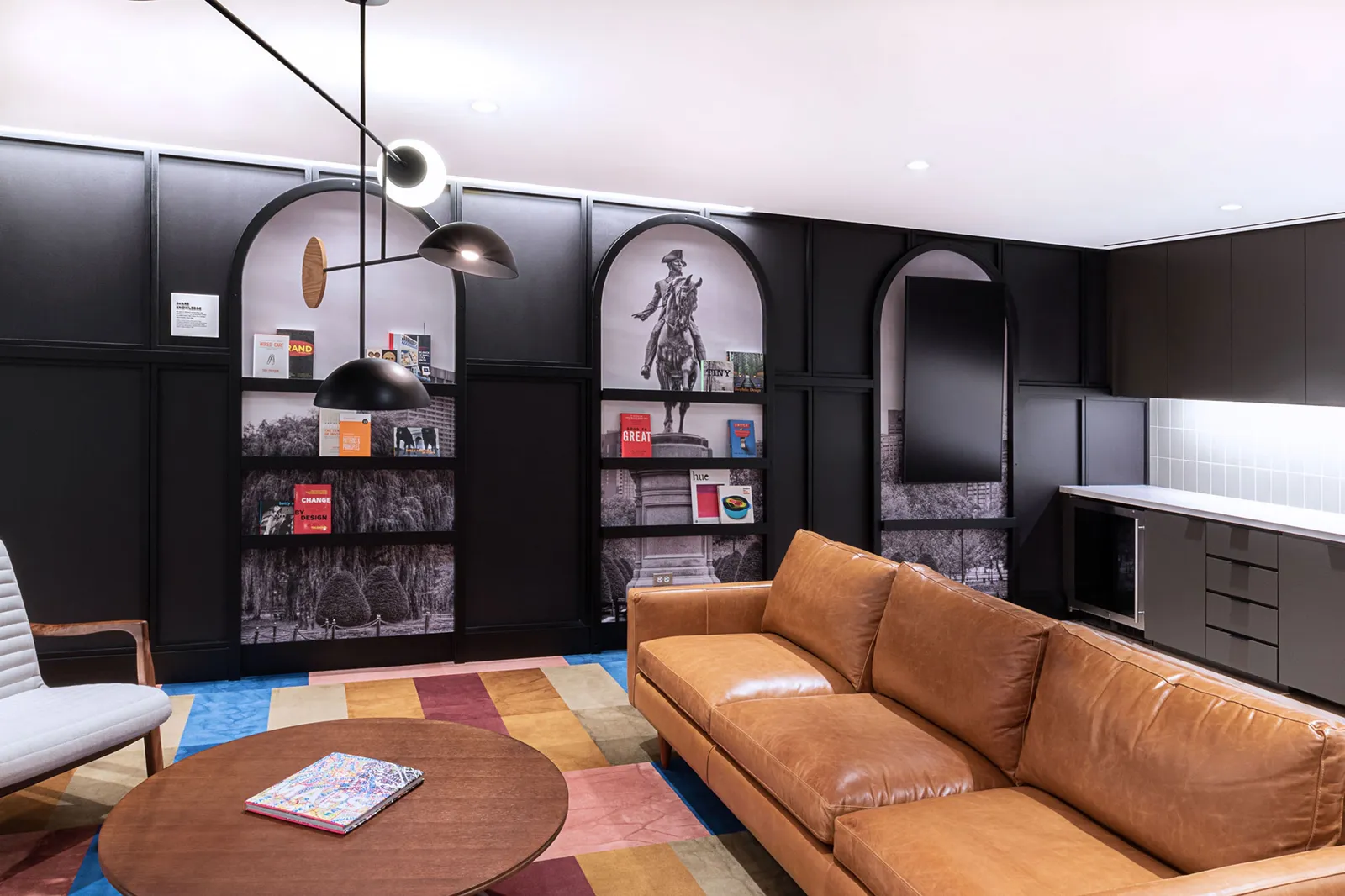 custom steel shelving and arches by Icon Modern