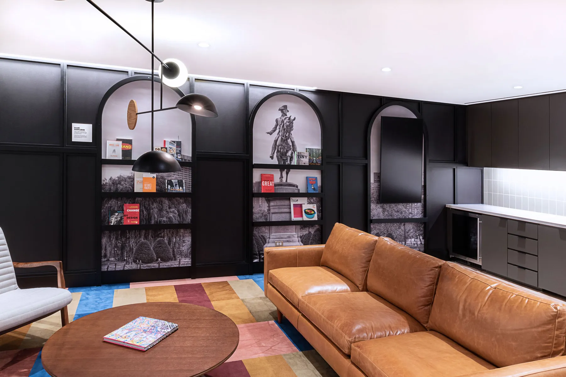 custom steel shelving and arches by Icon Modern