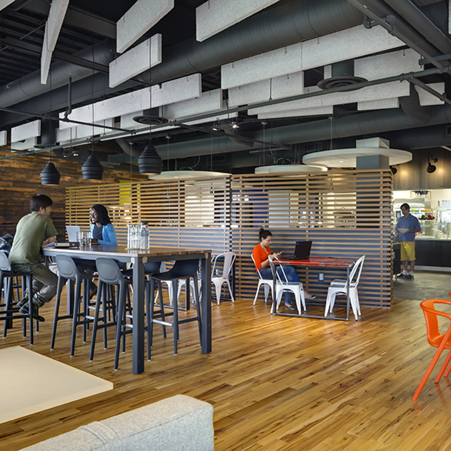 custom community tables and vintage carhood cafe tables by Icon Modern