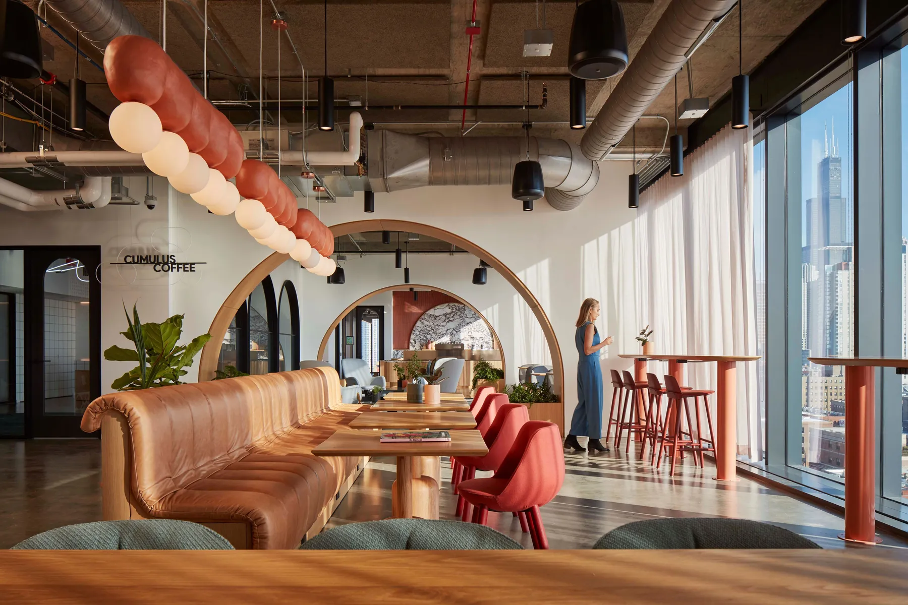 custom counters in urban oak with steel pipe legs by Icon Modern