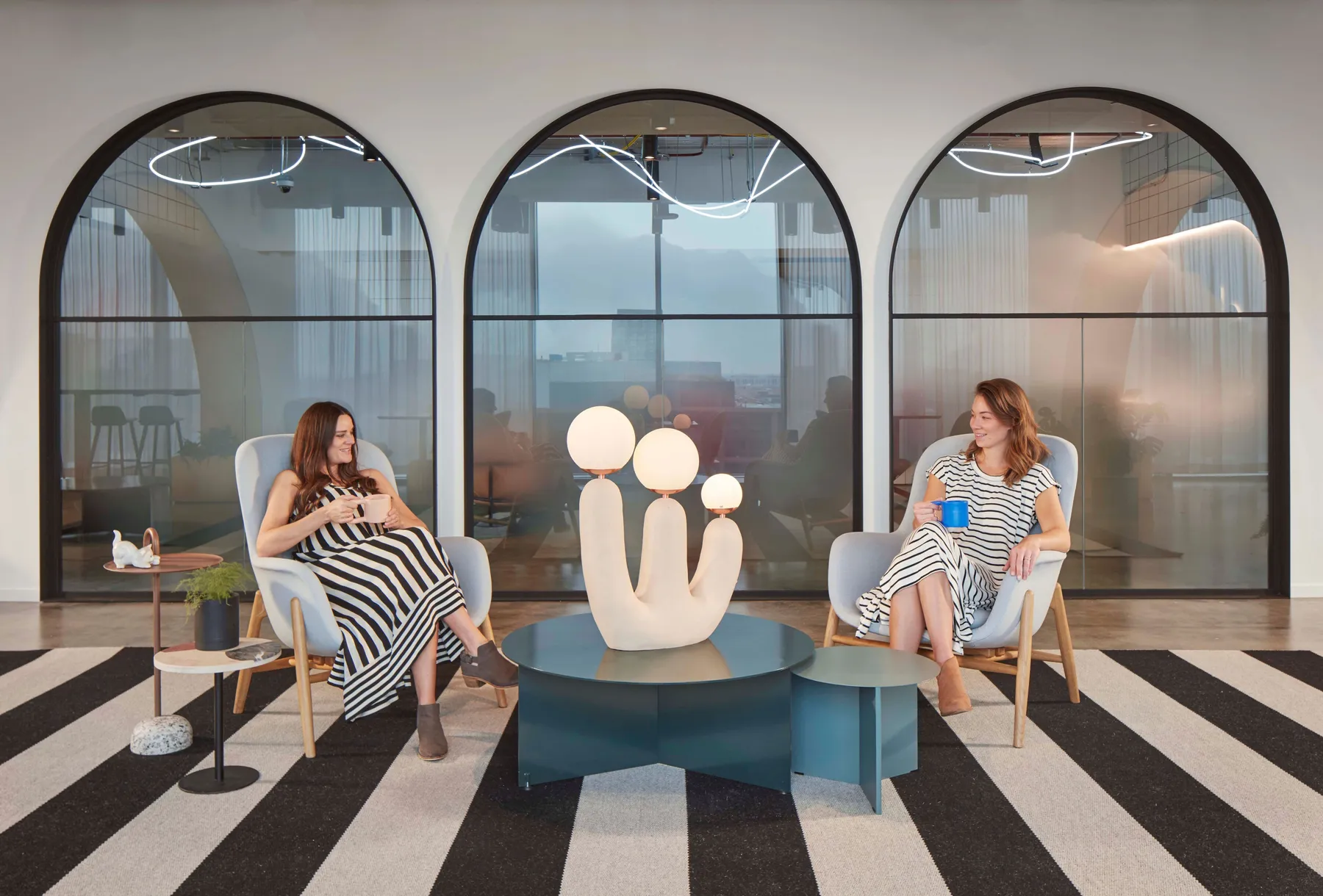 custom coffee table in hot rolled steel with teal powdercoat by Icon Modern