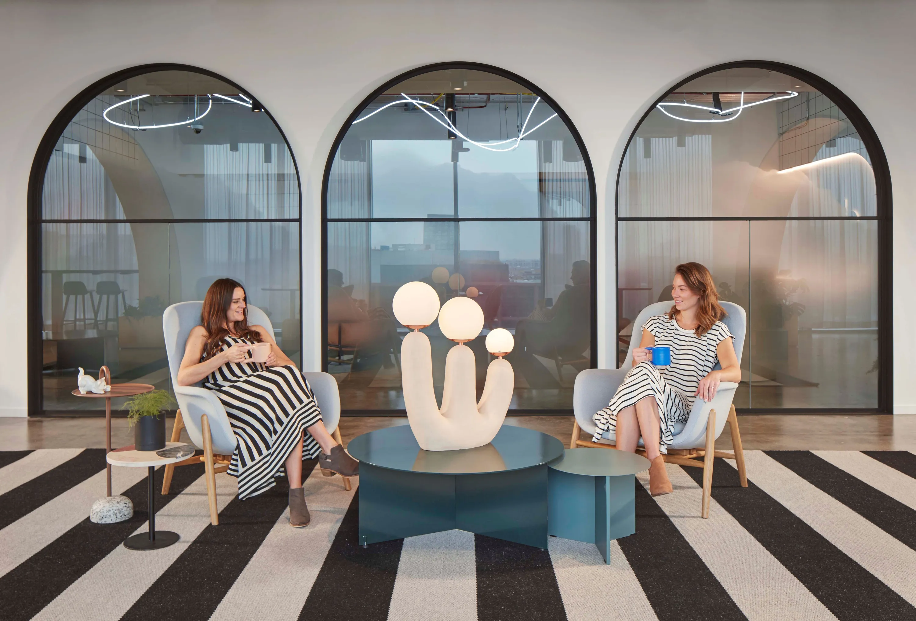 custom coffee table in hot rolled steel with teal powdercoat by Icon Modern